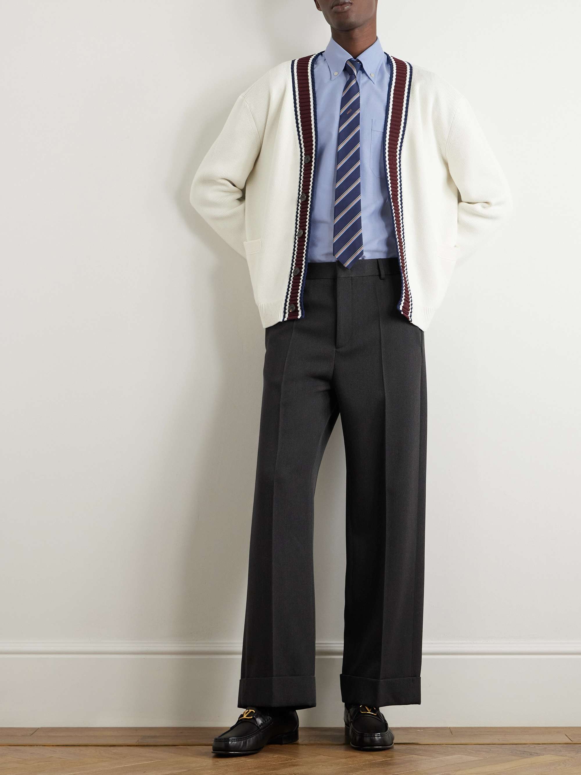 Straight-Leg Grain de Poudre Virgin Wool Trousers view