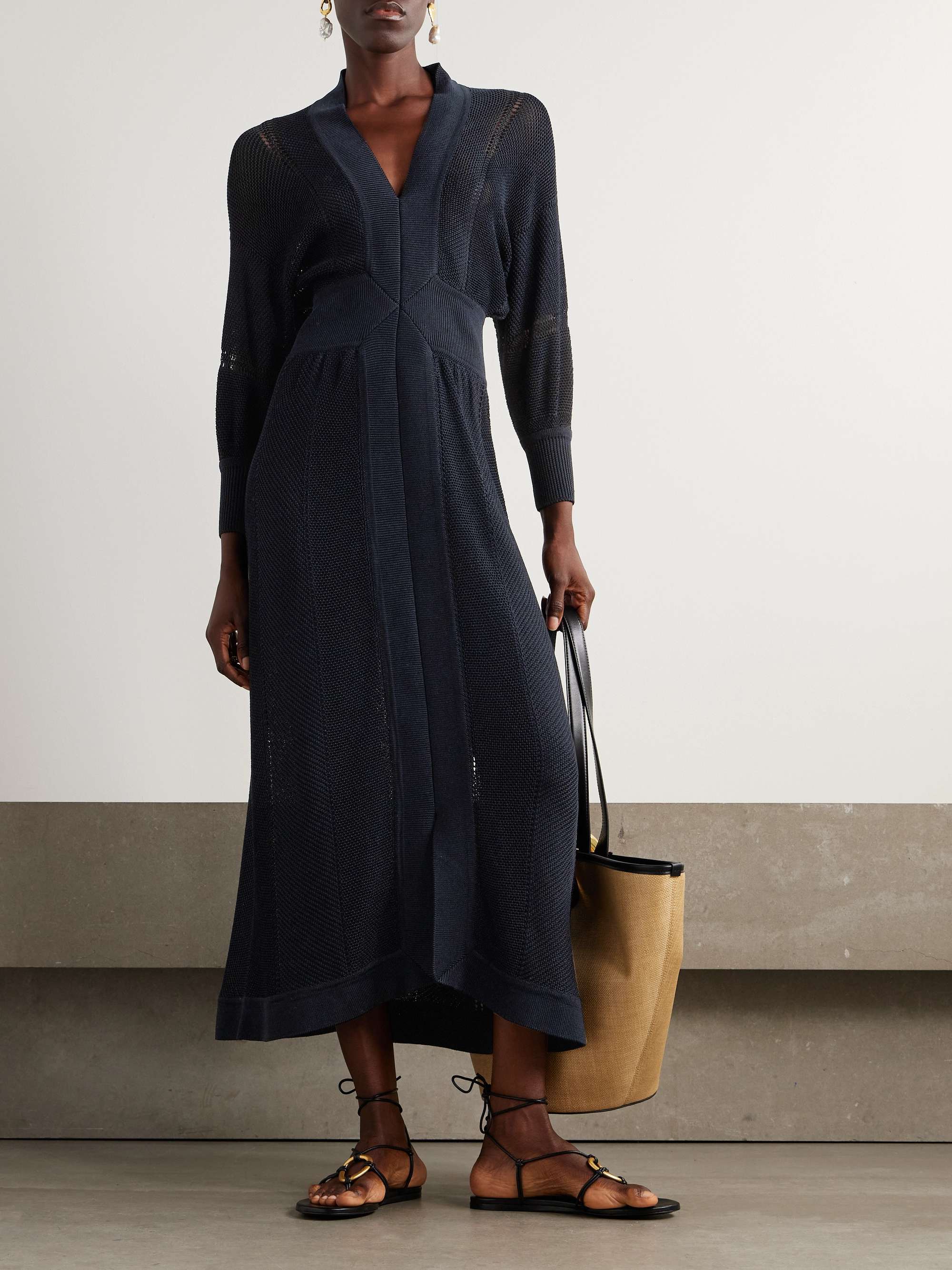 Crocheted cotton-blend maxi dress view