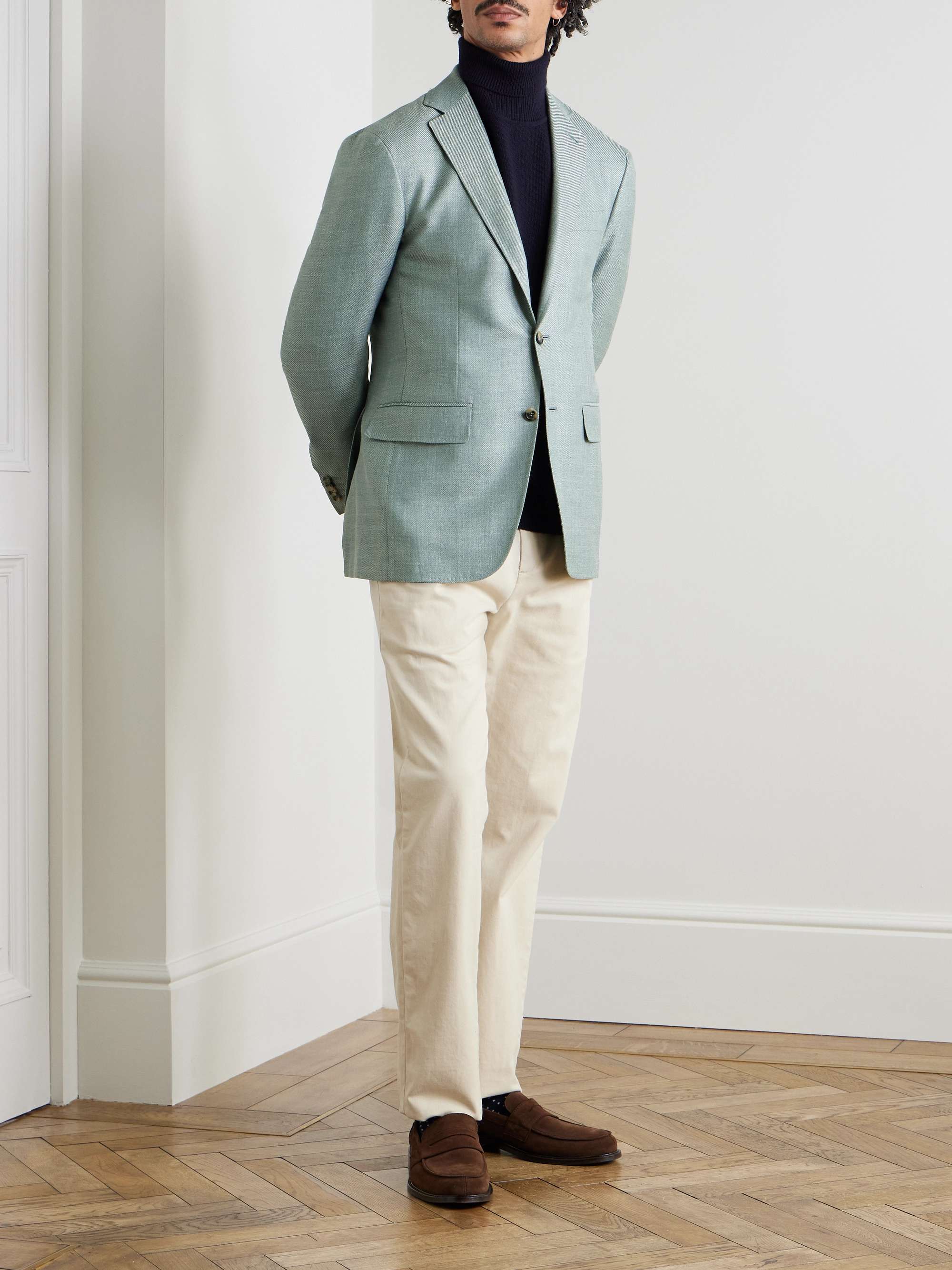 Kei Wool, Silk and Linen-Blend Twill Blazer view