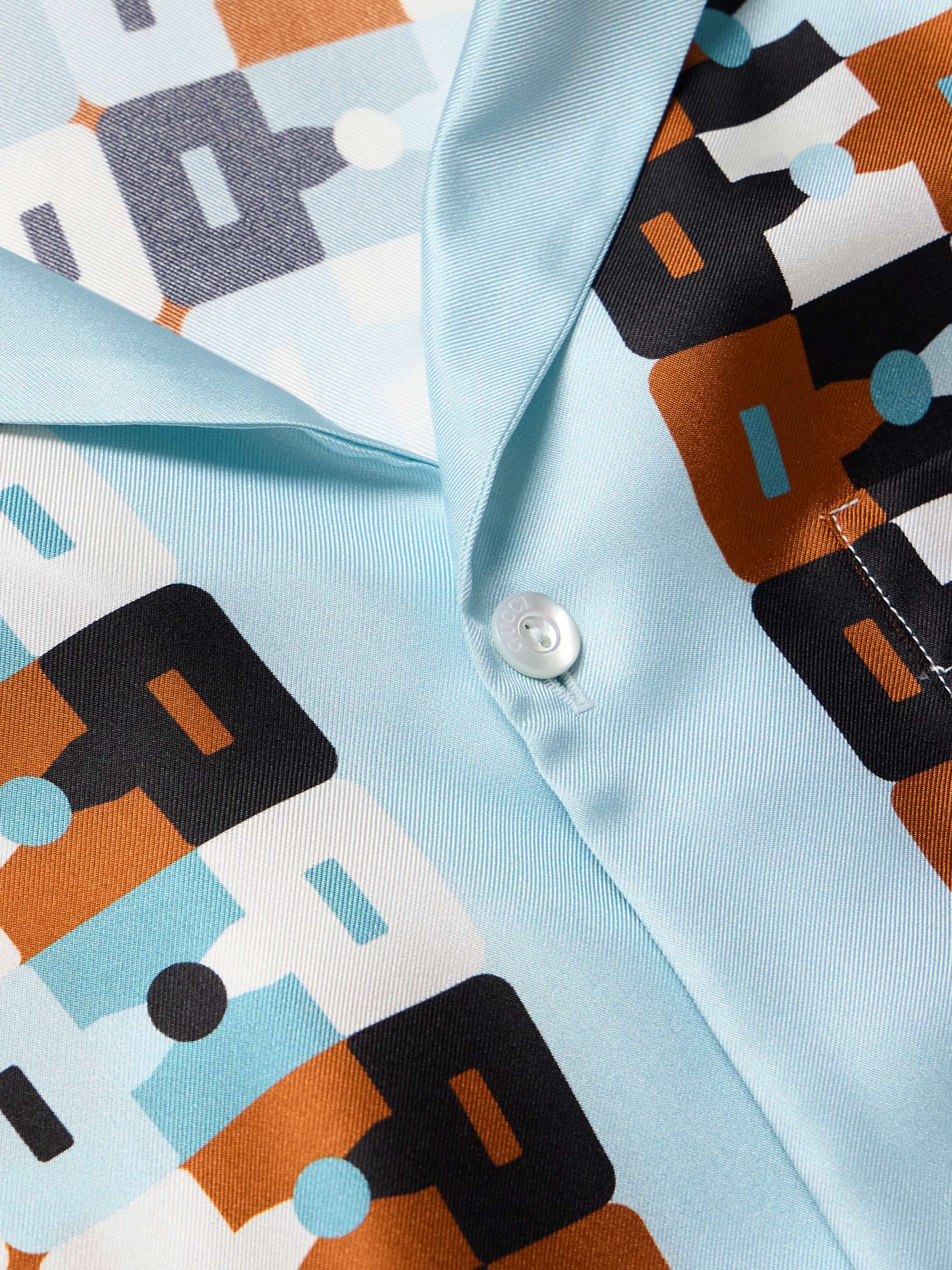 Disco Camp-Collar Printed Silk-Twill Shirt view