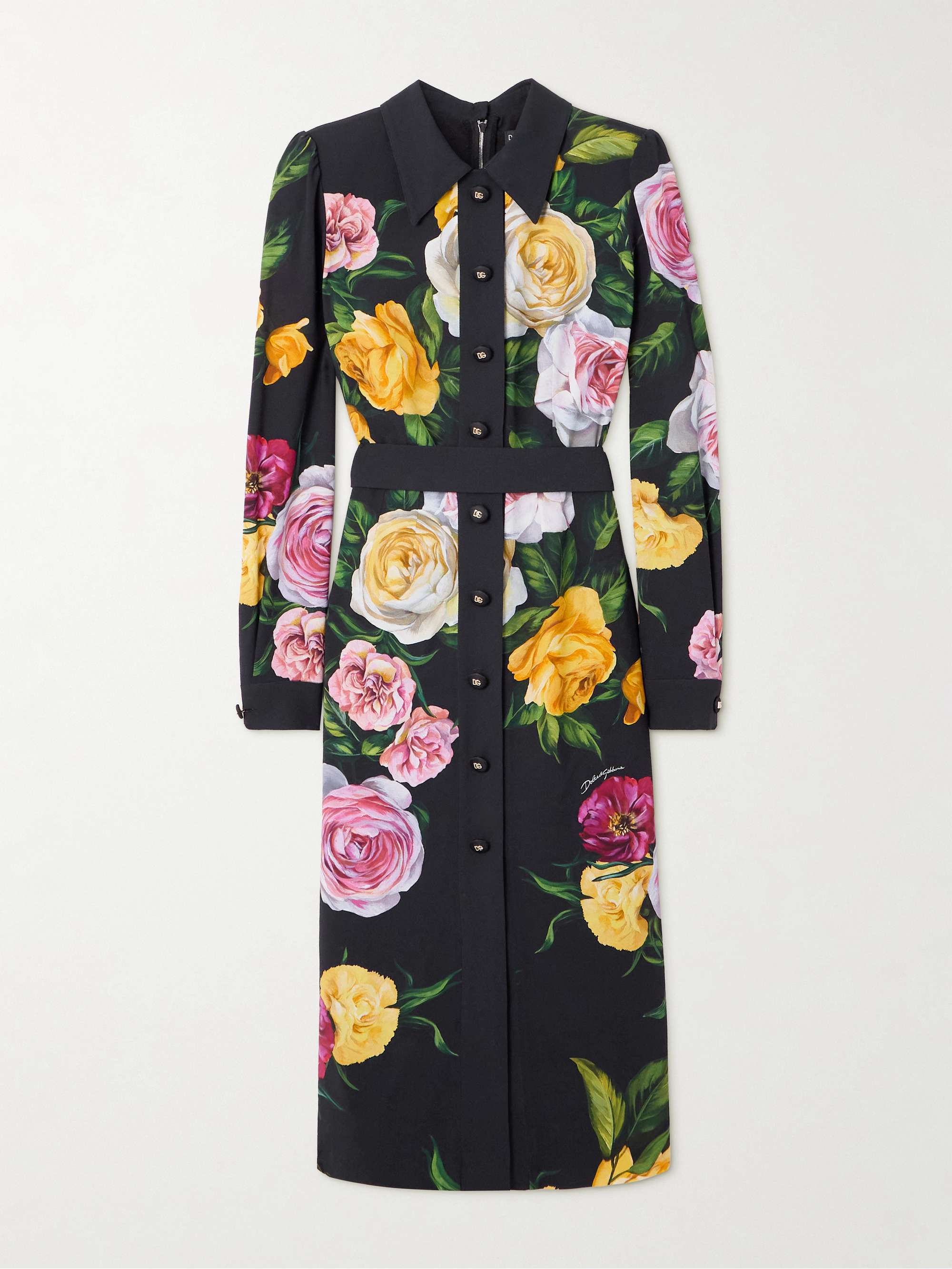 Floral-print cady midi dress view