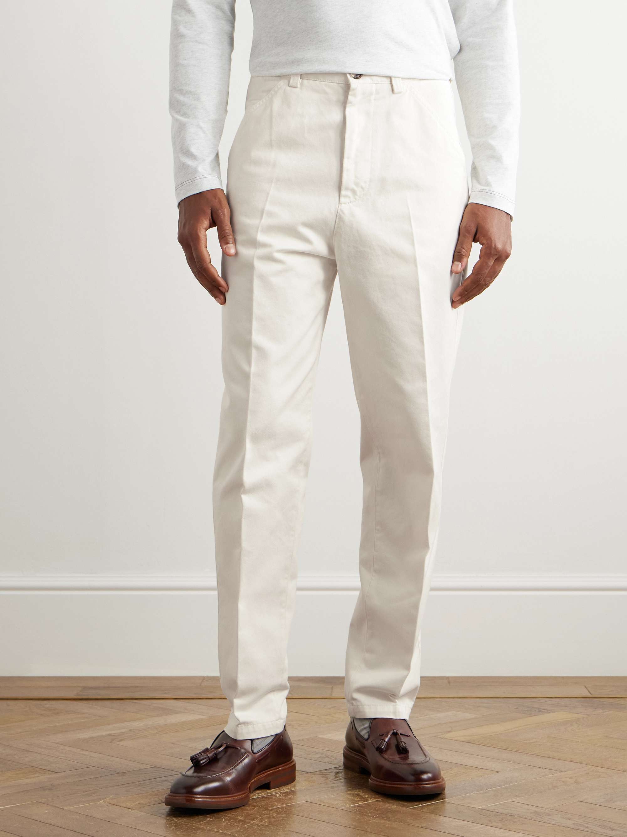 Straight-Leg Cotton-Gabardine Trousers view