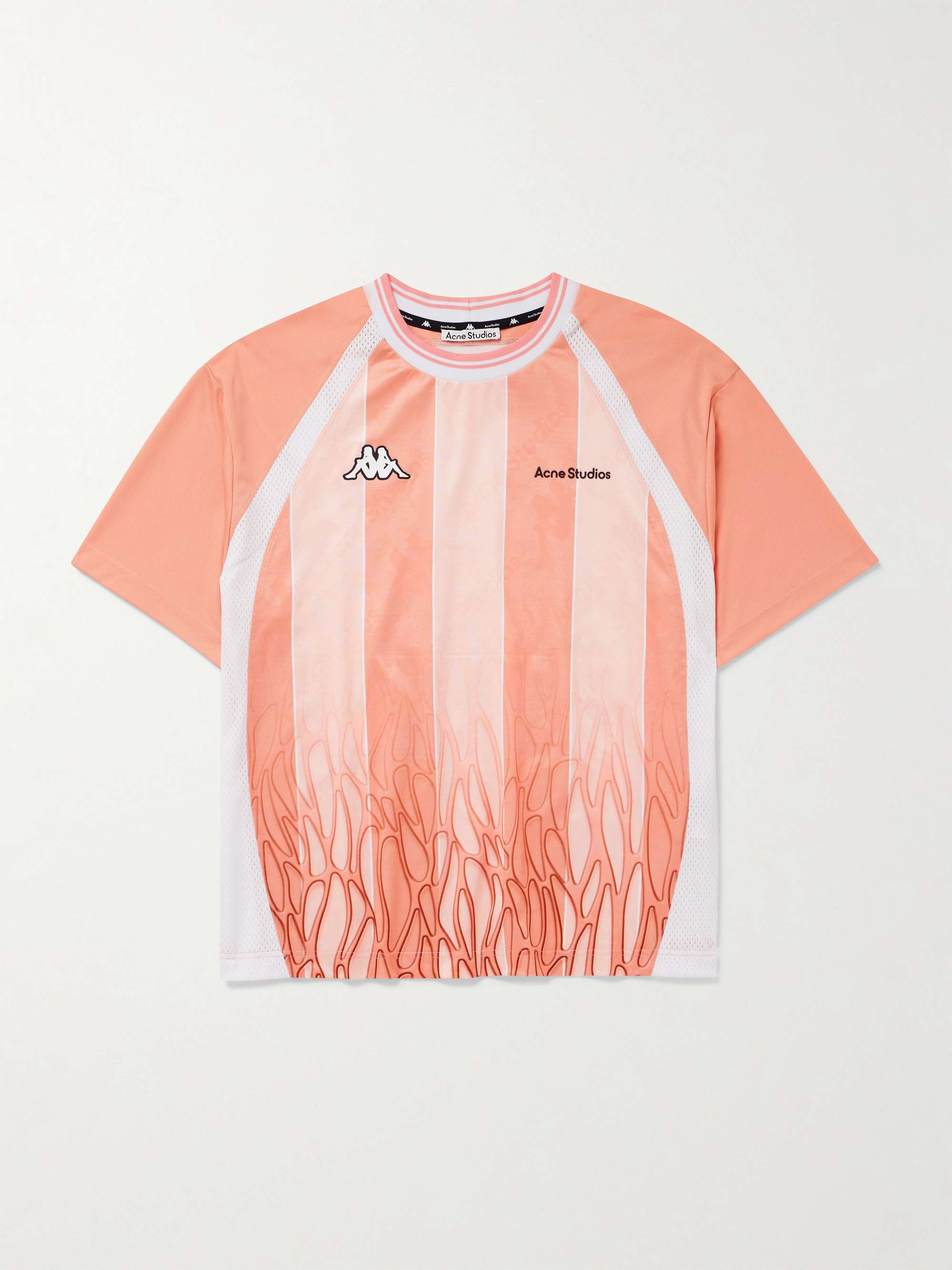 + Kappa Logo-Embroidered Mesh-Panelled Striped Shell T-Shirt view