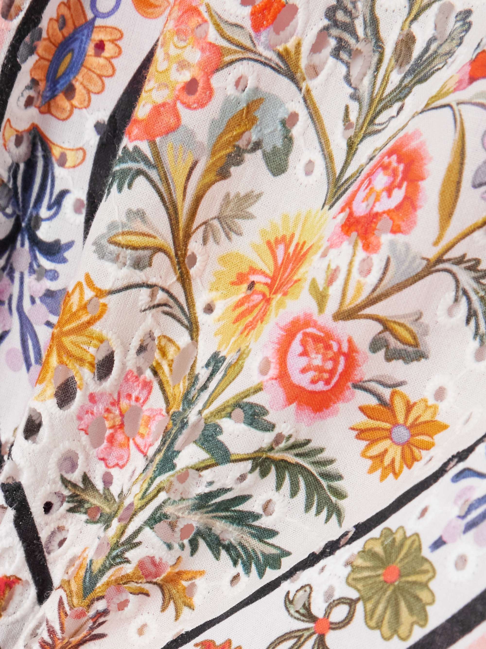 Akari printed broderie anglaise cotton shirt view