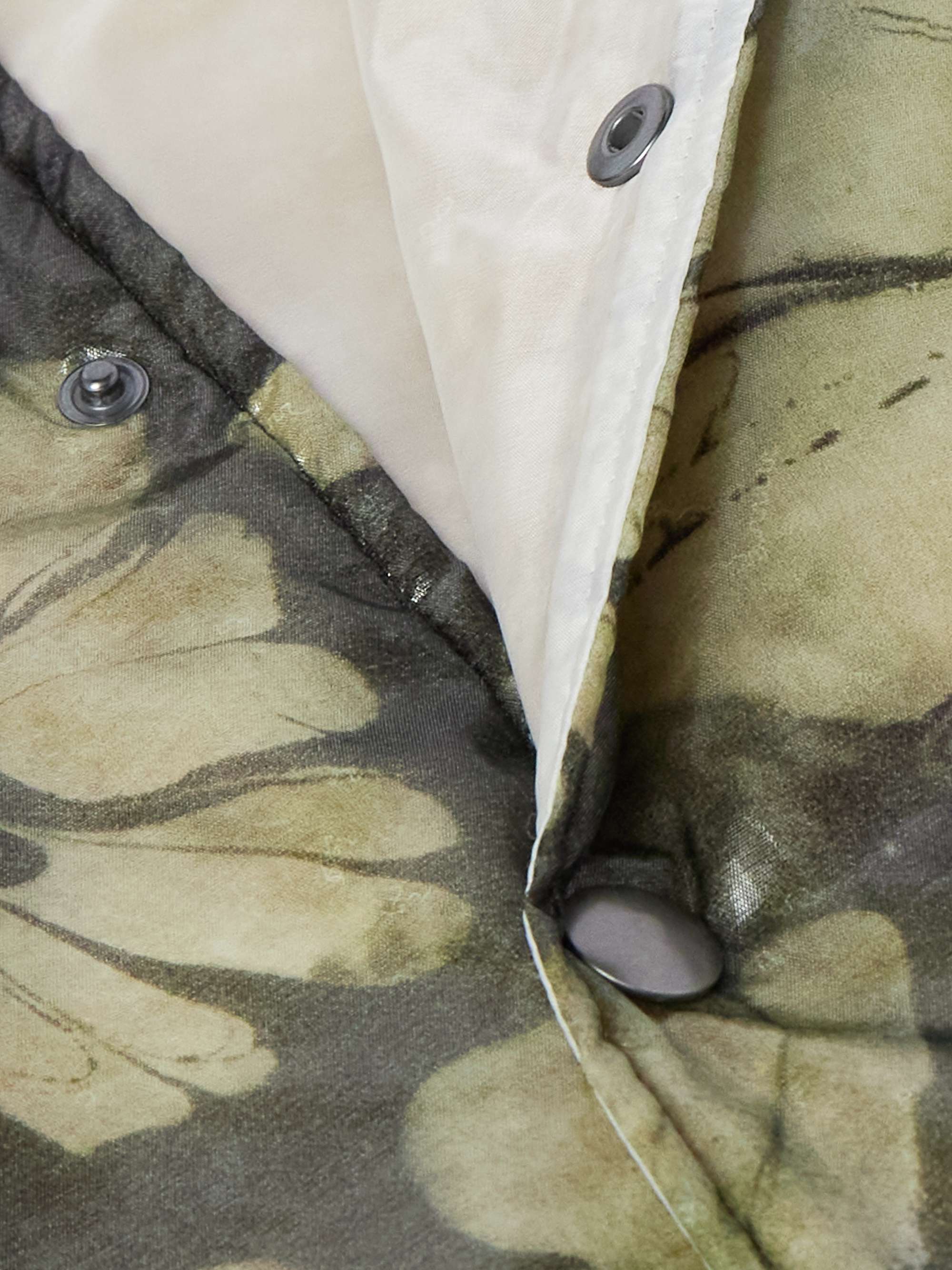 Padded Floral-Print Organza Coach Jacket view