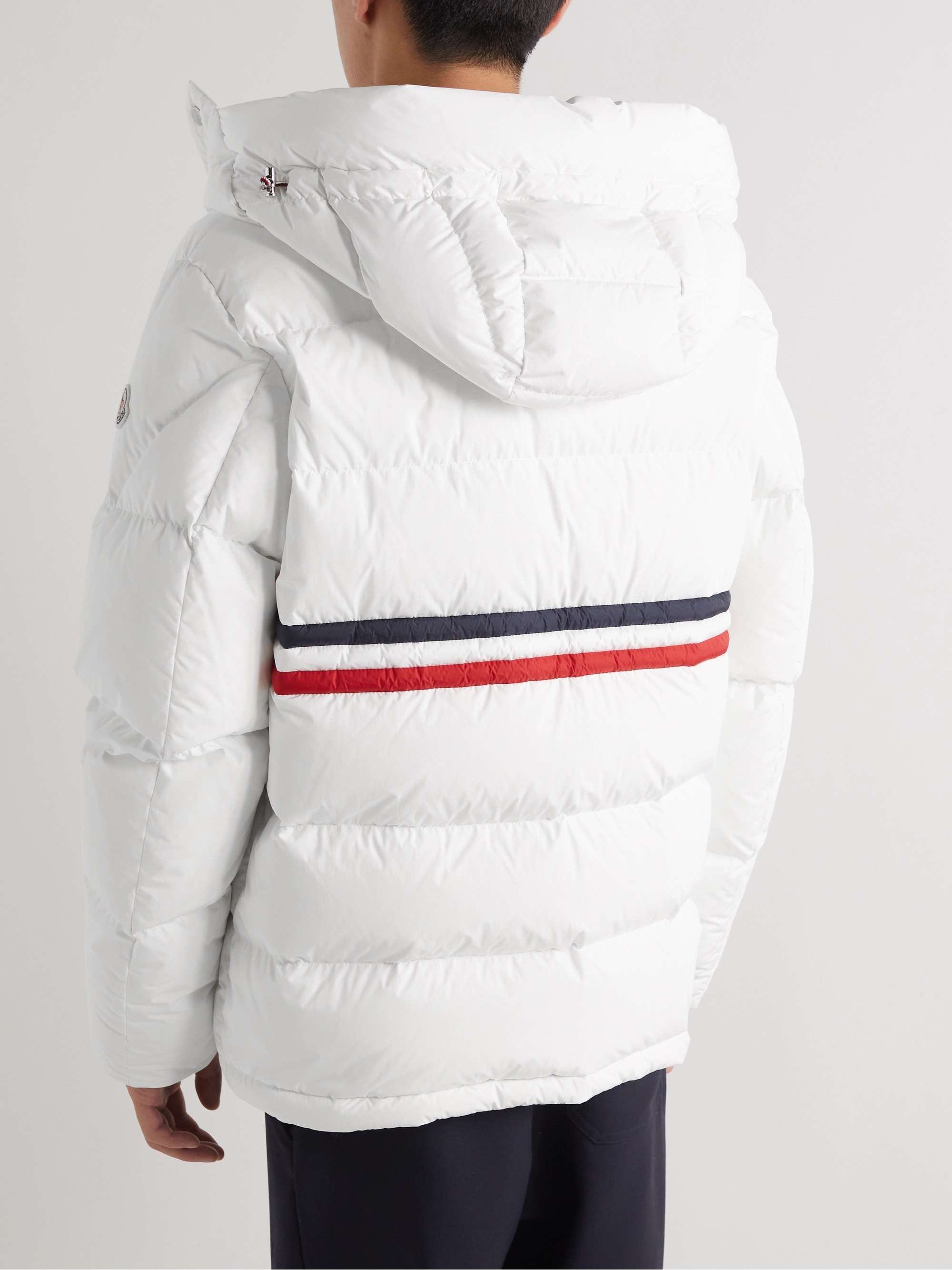 Fleole Logo-Print Striped Quilted Shell Hooded Down Jacket view