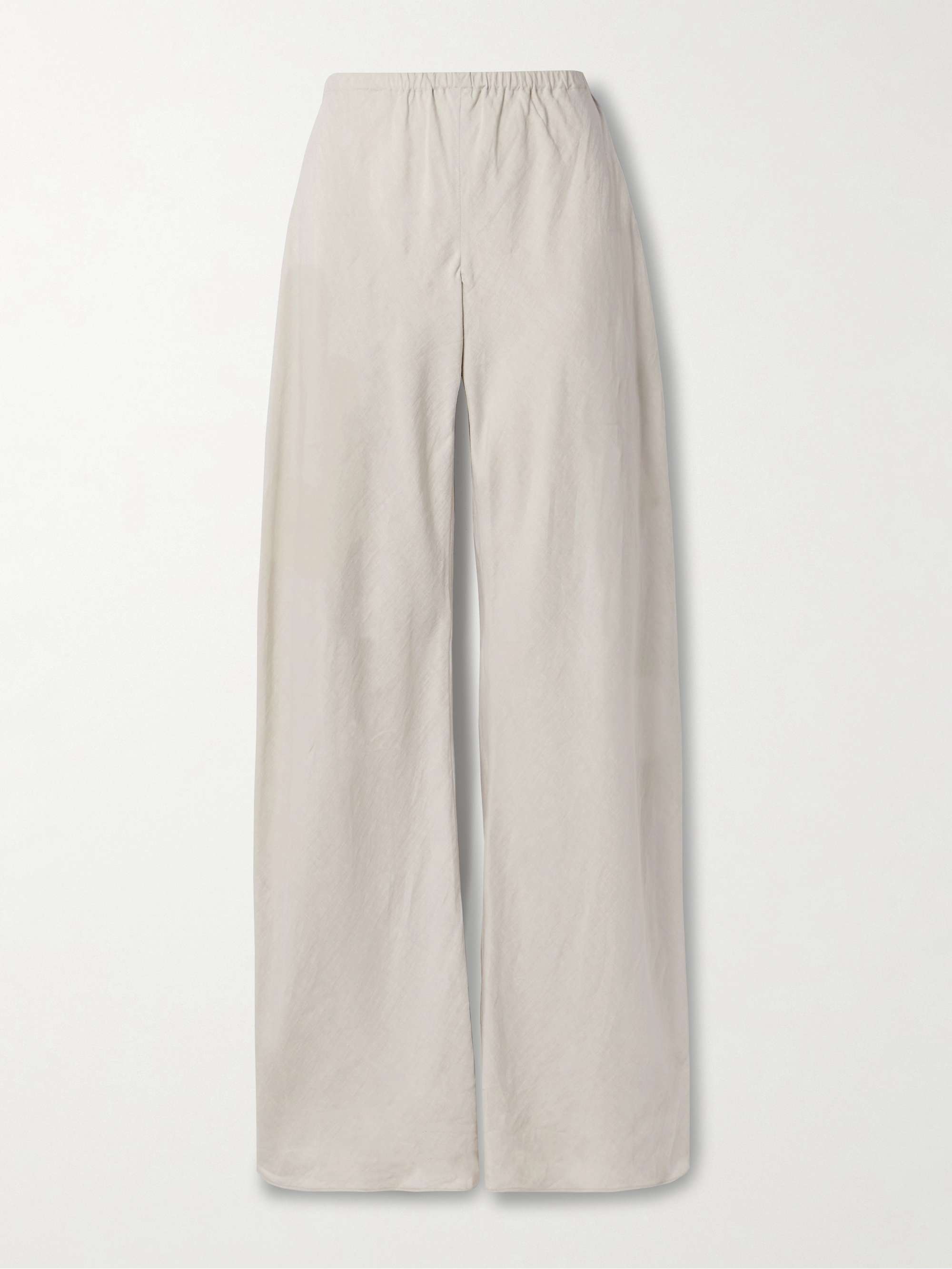 Gala silk and linen-blend wide-leg pants view