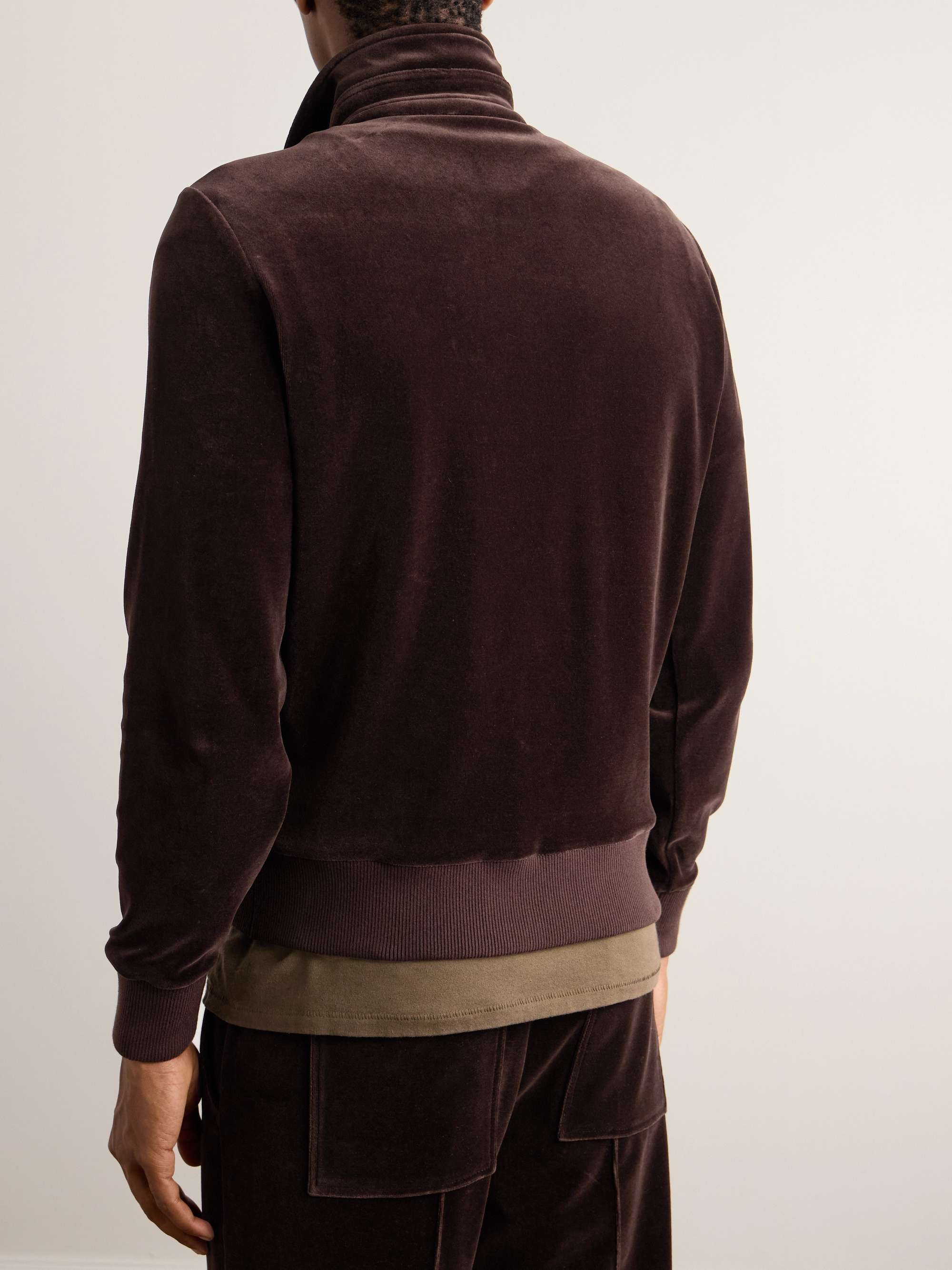 Cotton-Blend Velour Zip-Up Track Jacket view
