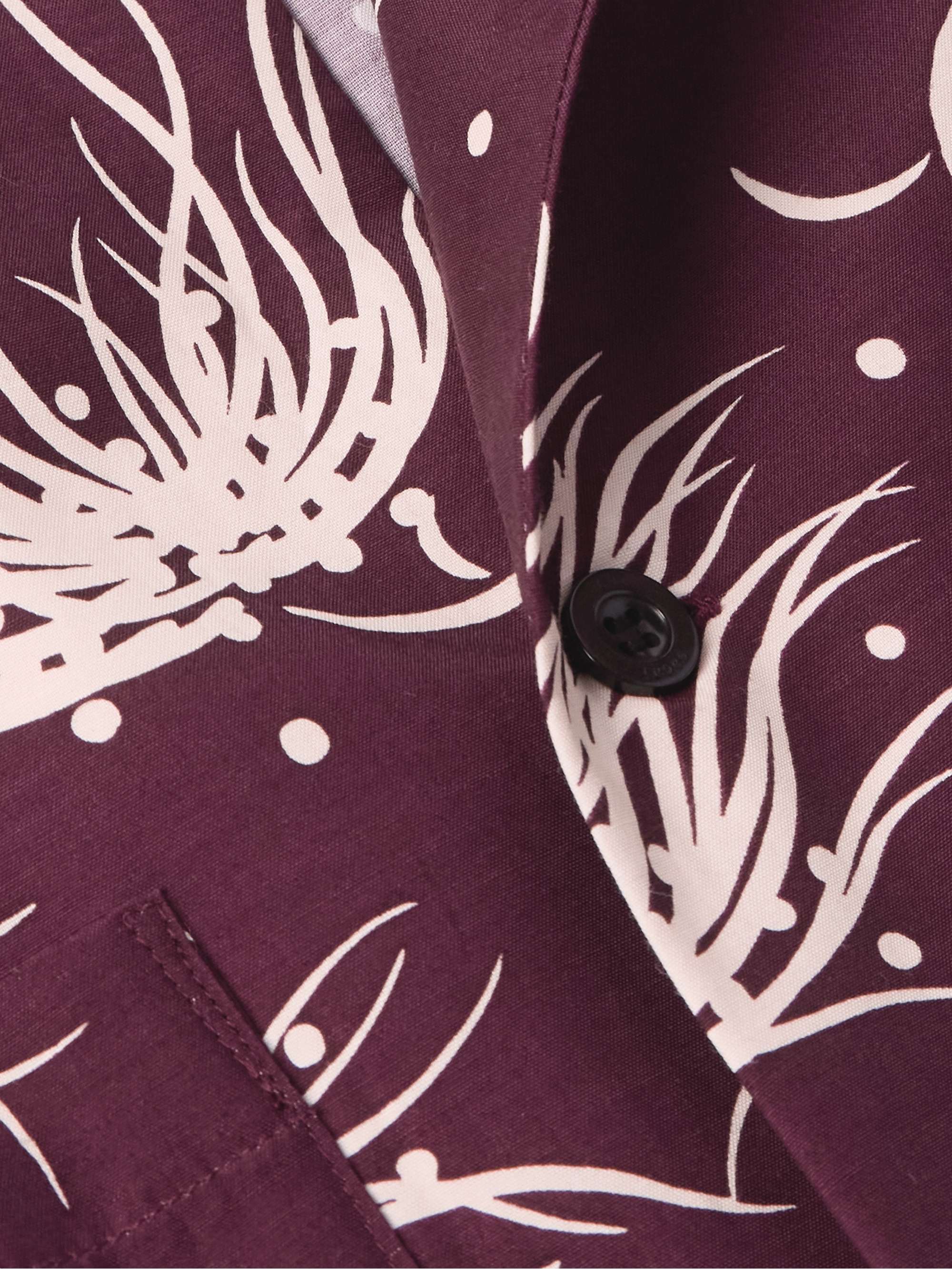 Camp-Collar Floral-Print Poplin Shirt view
