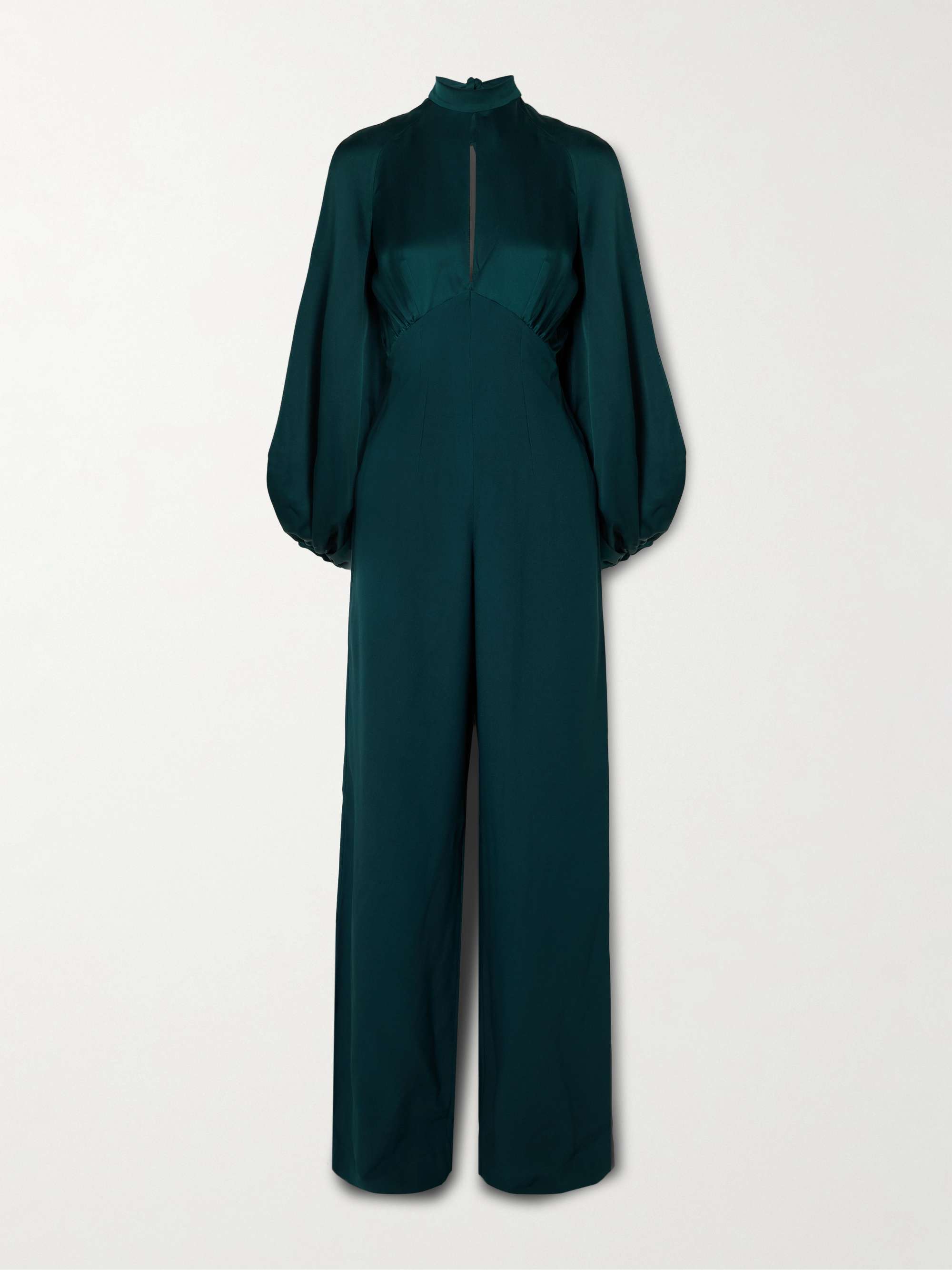 Huston cutout silk-satin and crepe jumpsuit view
