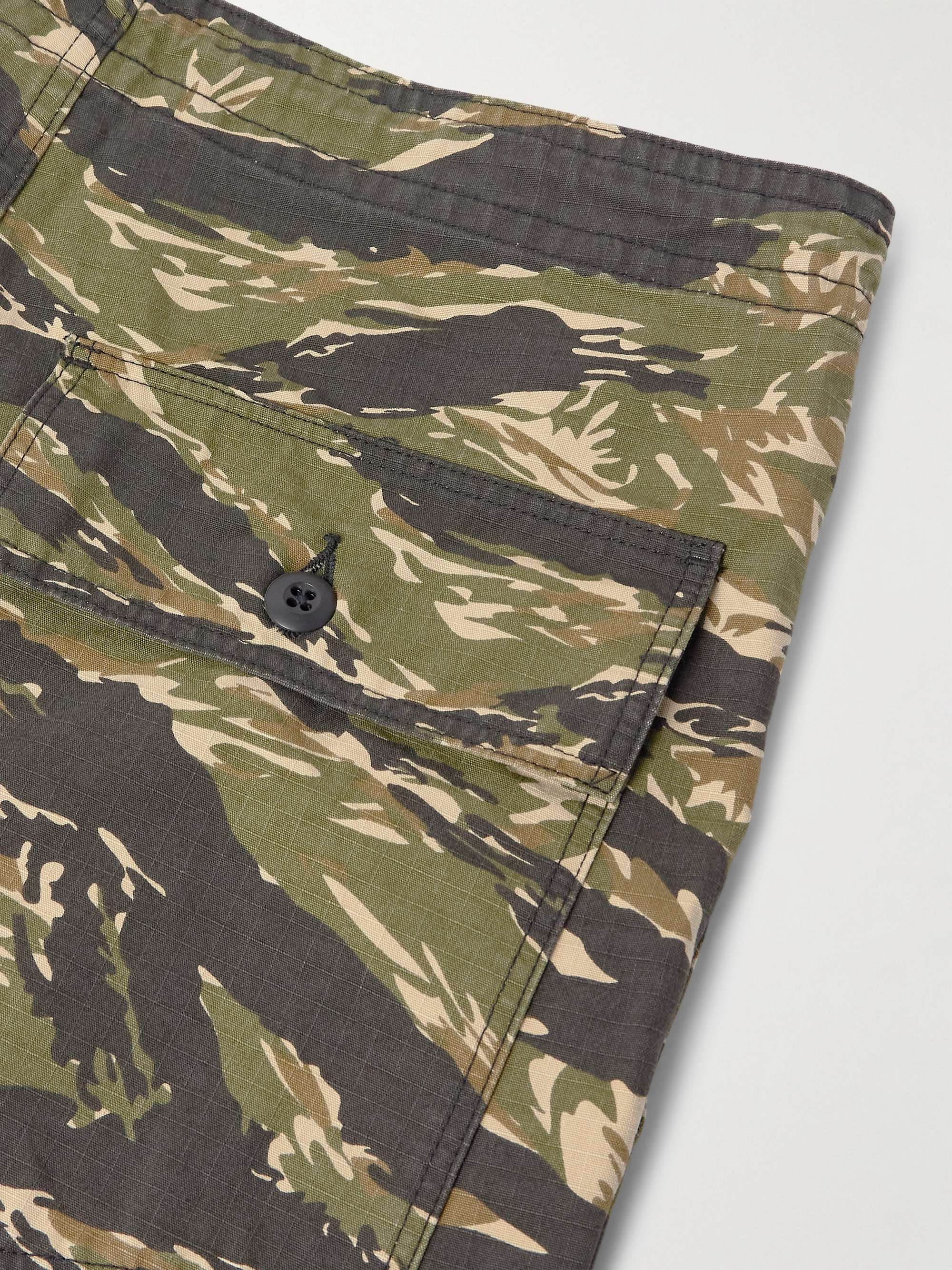 String Fatigue Straight-Leg Camouflage-Print Cotton-Ripstop Drawstring Trousers view