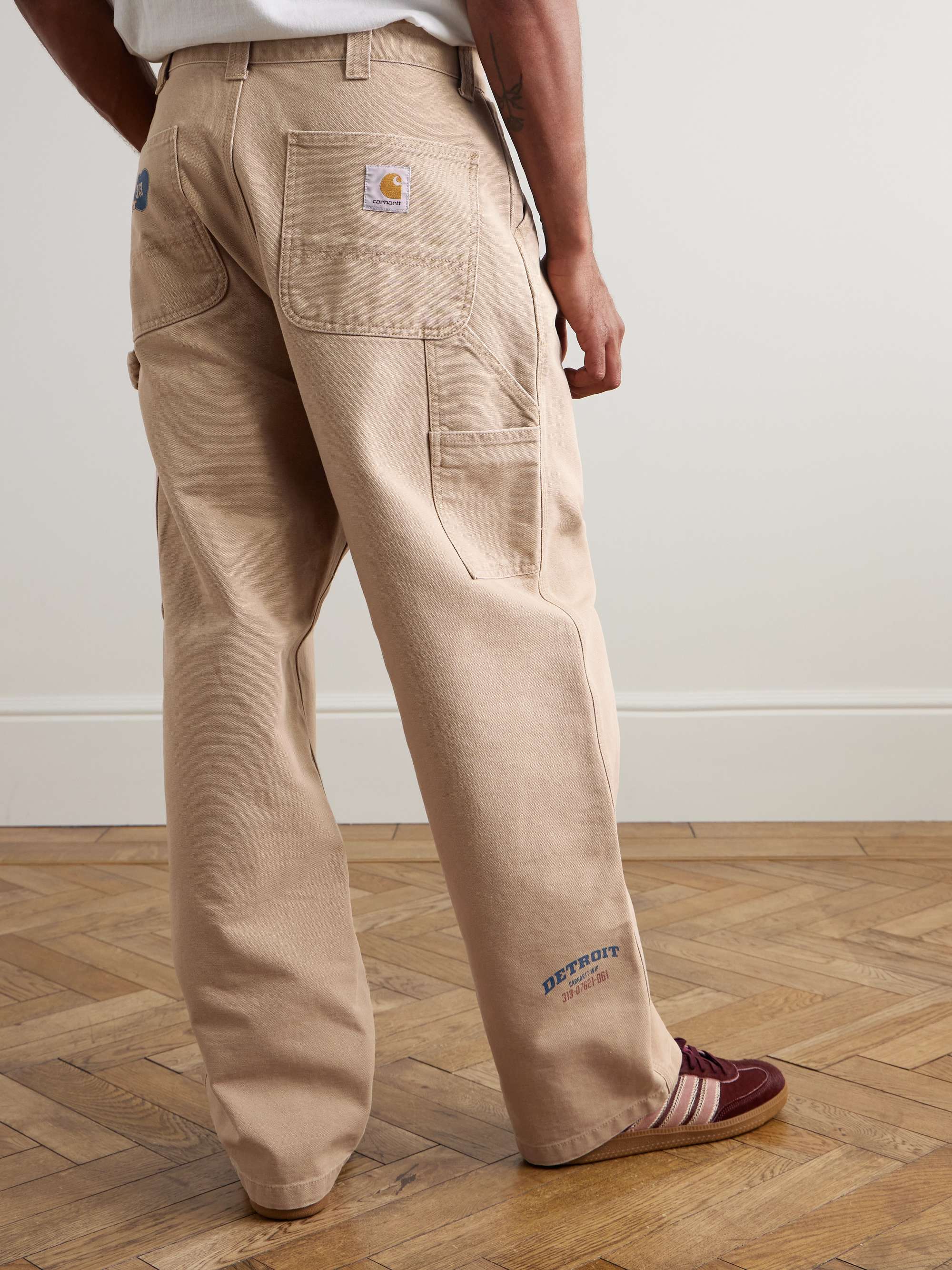 OG Single Knee Printed Straight-Leg Organic Cotton-Canvas Trousers view