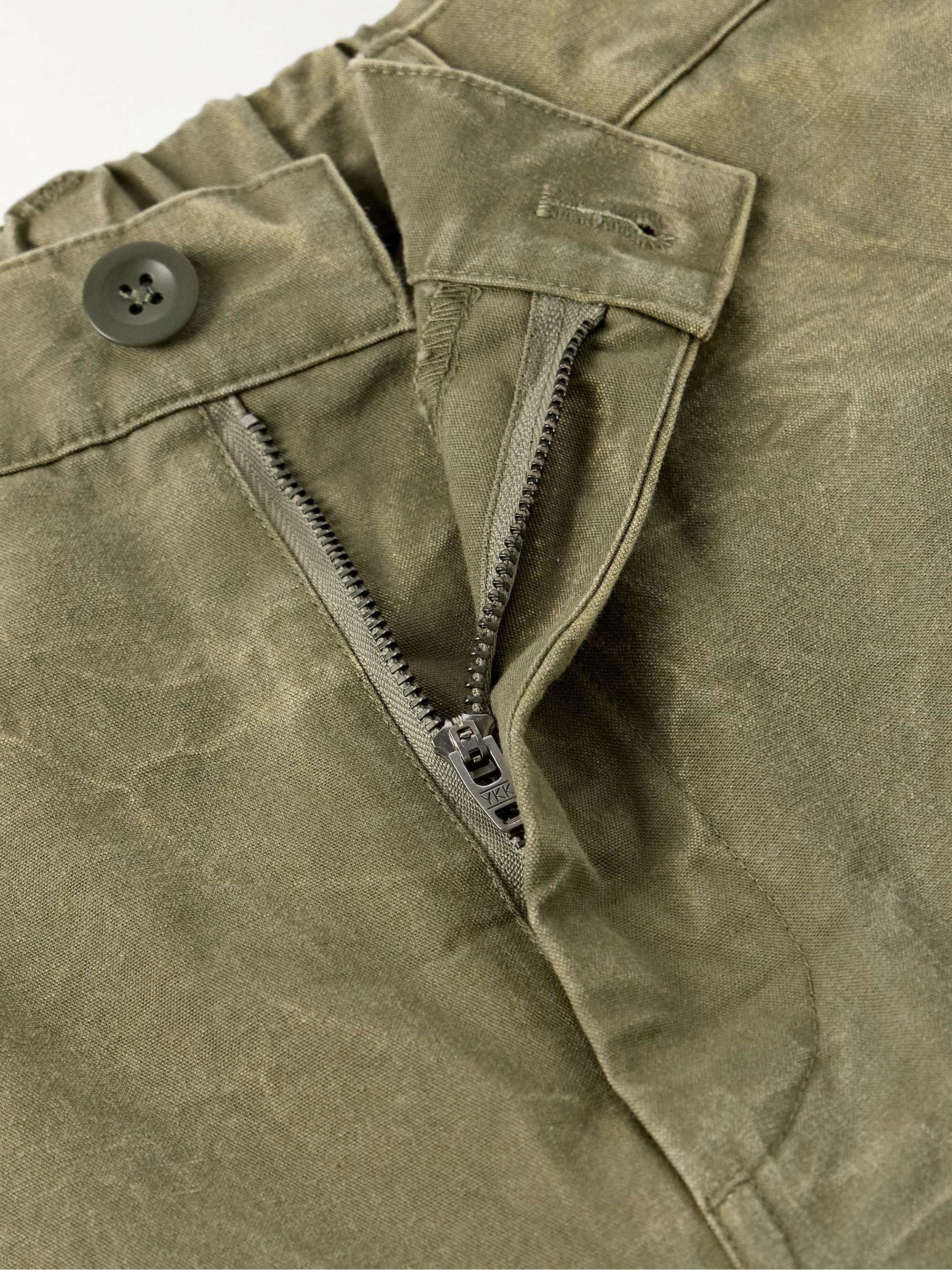 Corpus Straight-Leg Garment-Dyed Cotton-Canvas Cargo Trousers view