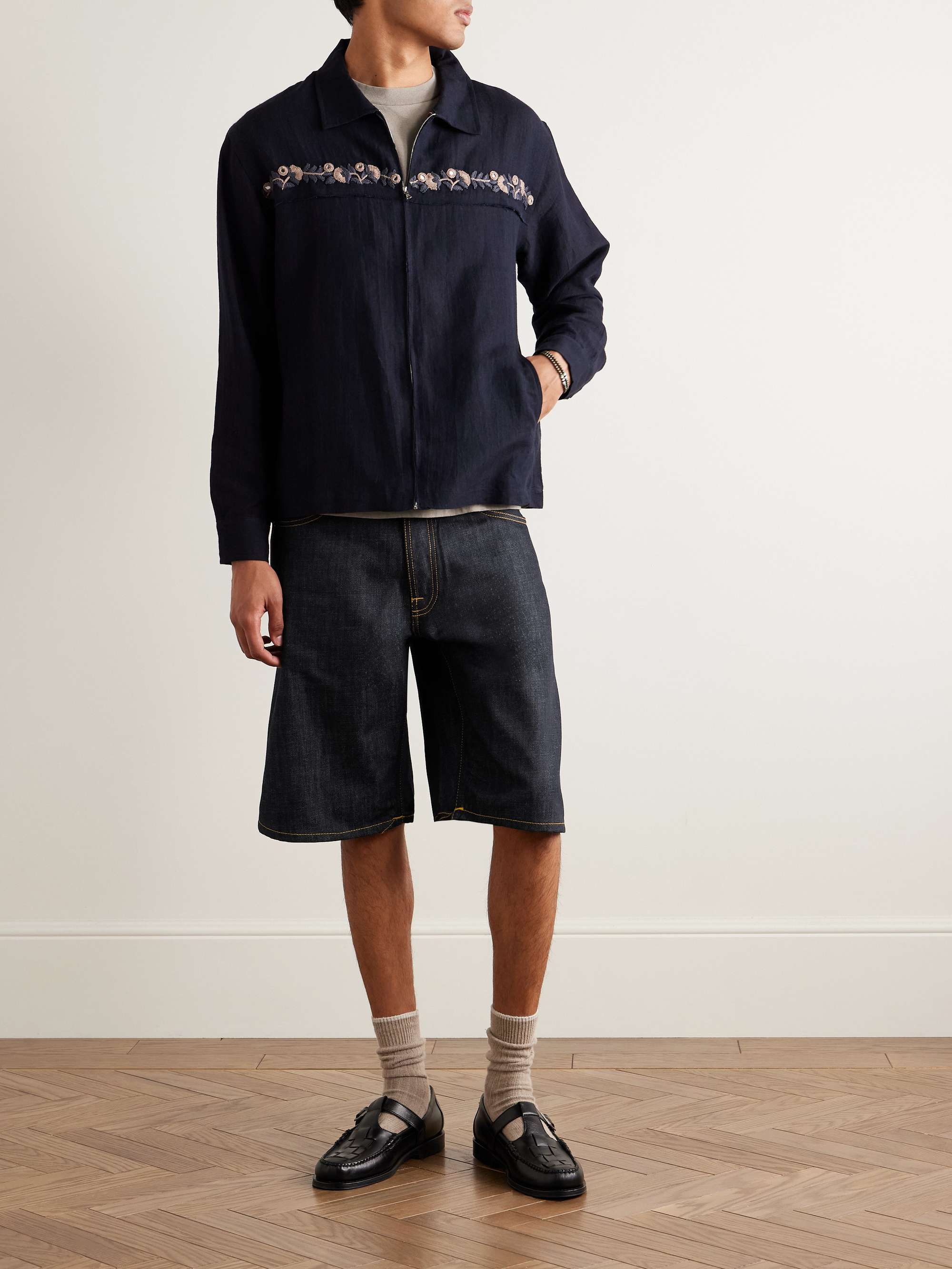 Zeb Wide-Leg Organic Denim Shorts view
