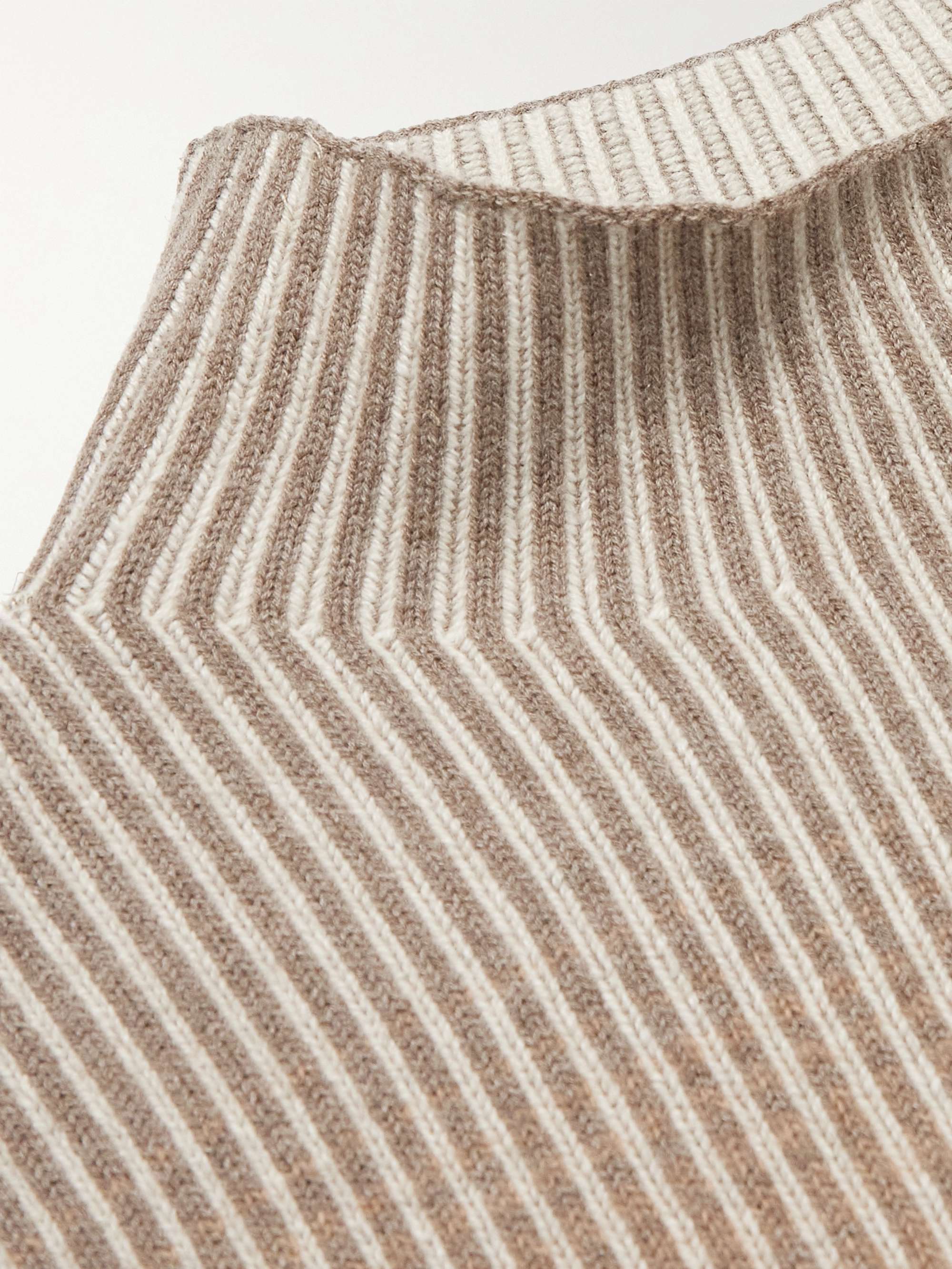 Ribbed Virgin Wool Mock-Neck Sweater view