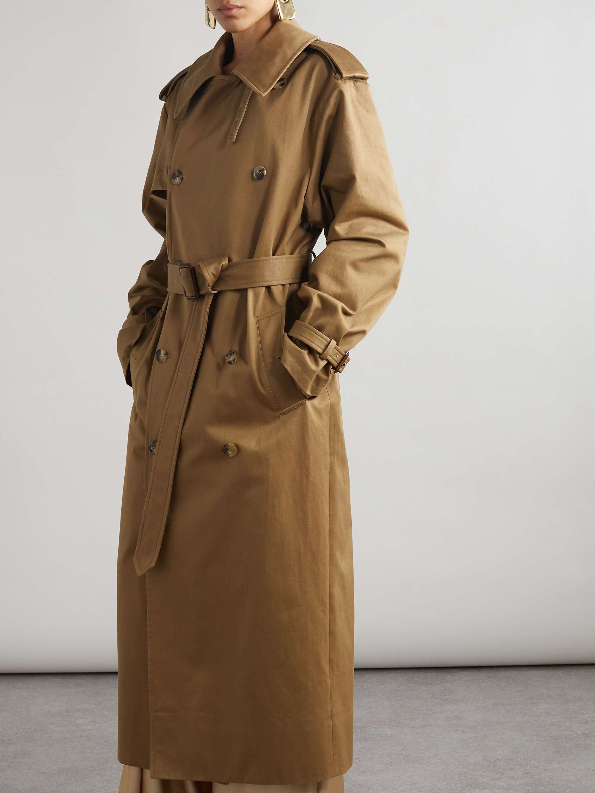 Oversized belted cotton-twill trench coat view