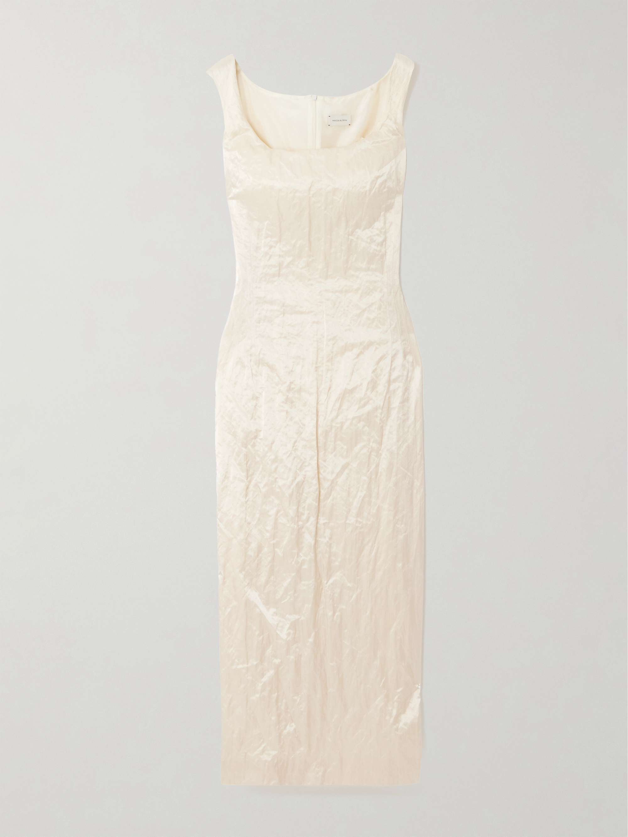 Crinkled cotton-blend midi dress view