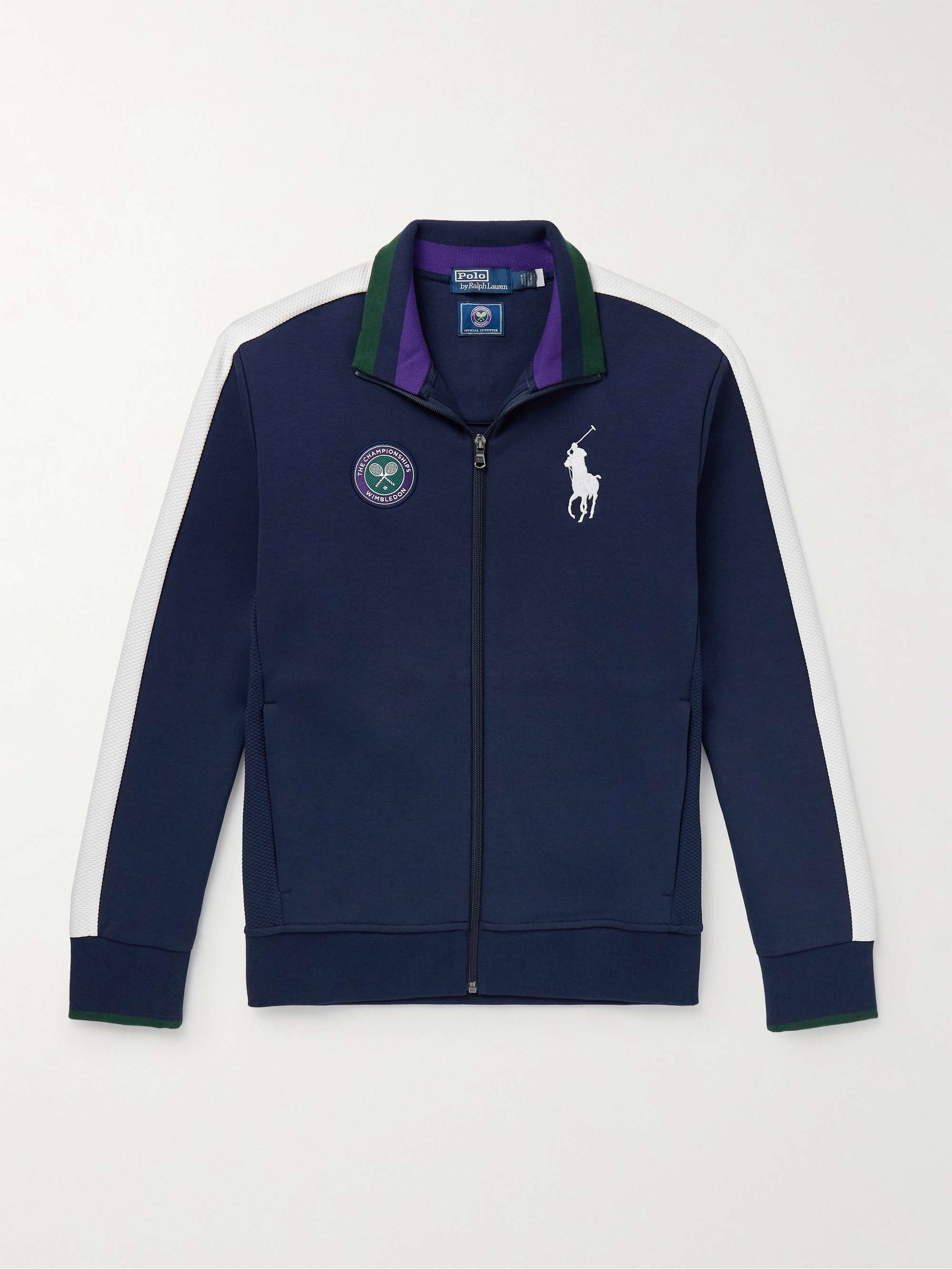 + Wimbledon Mesh-Trimmed Cotton-Blend Jersey Track Jacket view