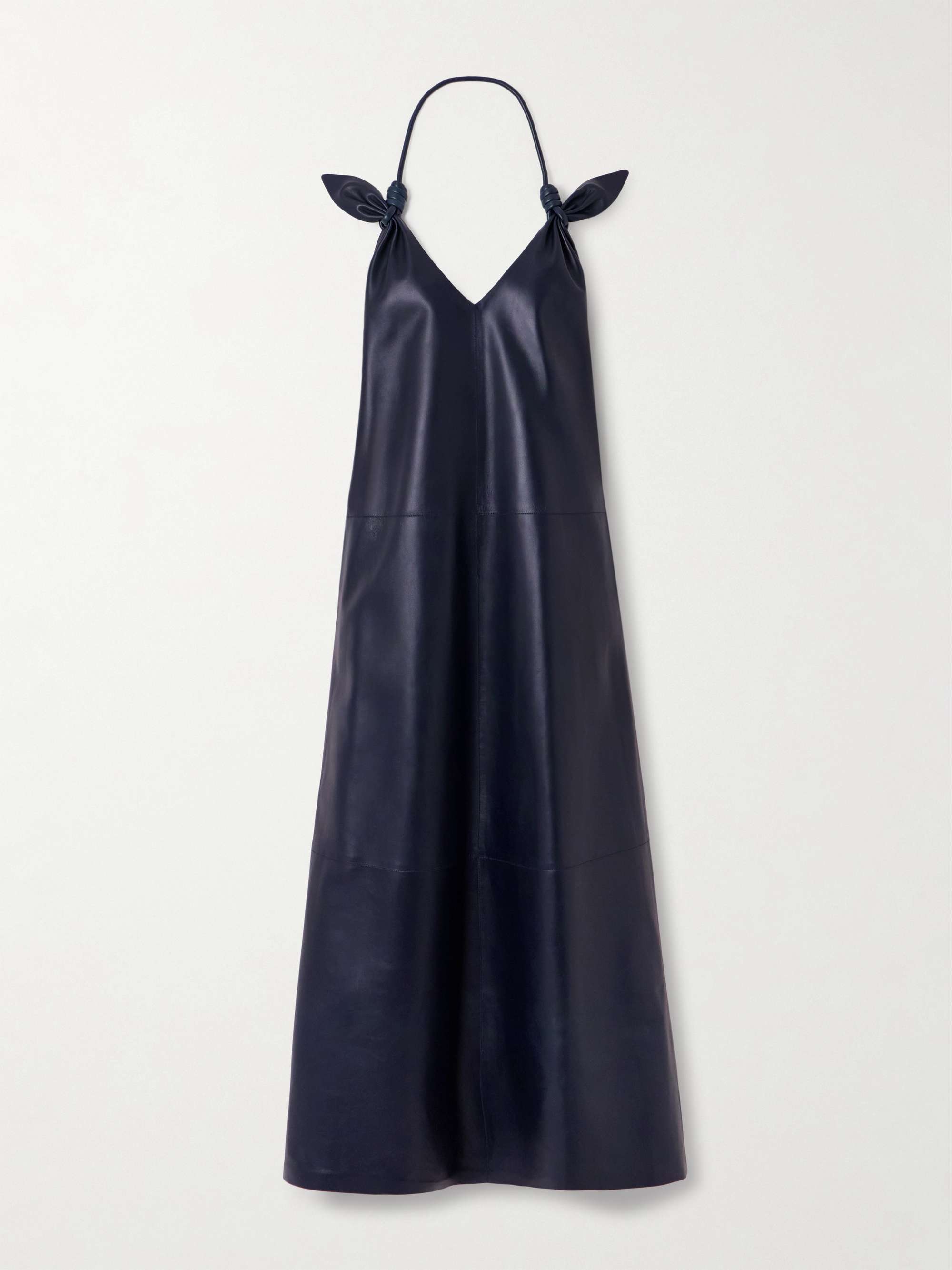 Flamenco open-back knotted leather dress view