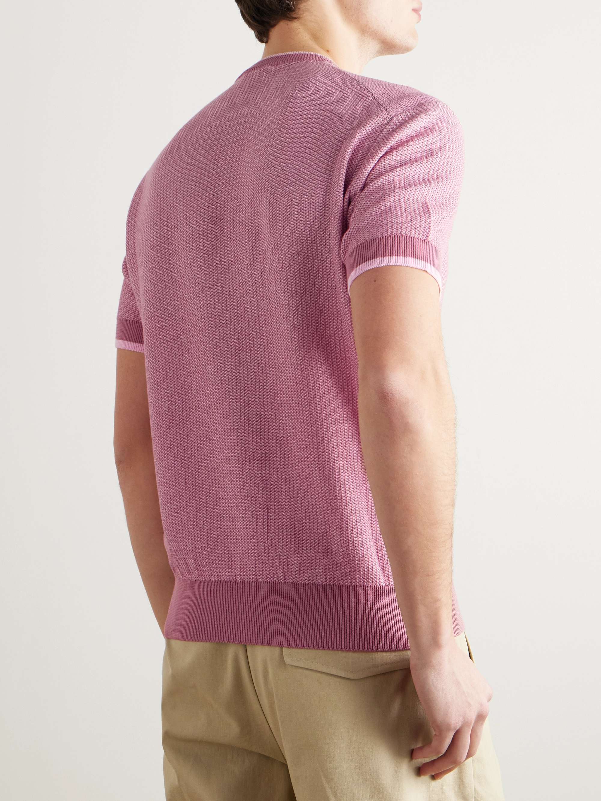 Waffle-Knit Cotton T-Shirt view
