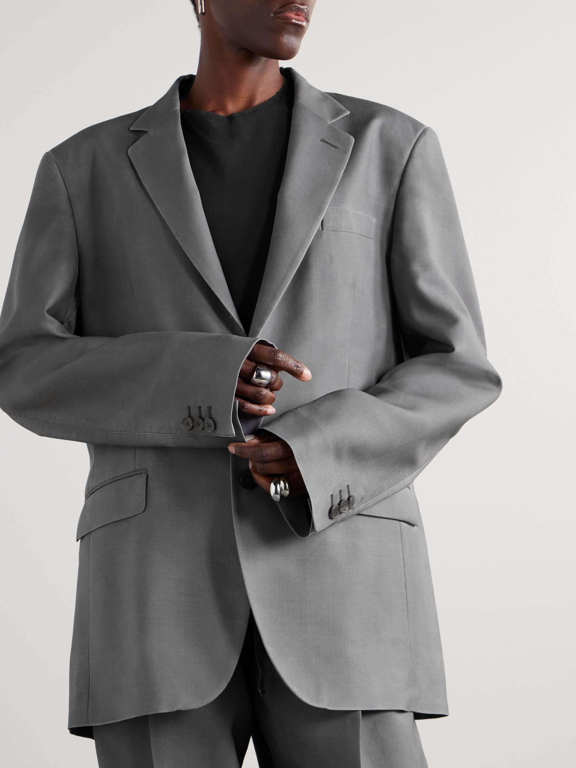 Oversized mohair and wool-blend blazer view