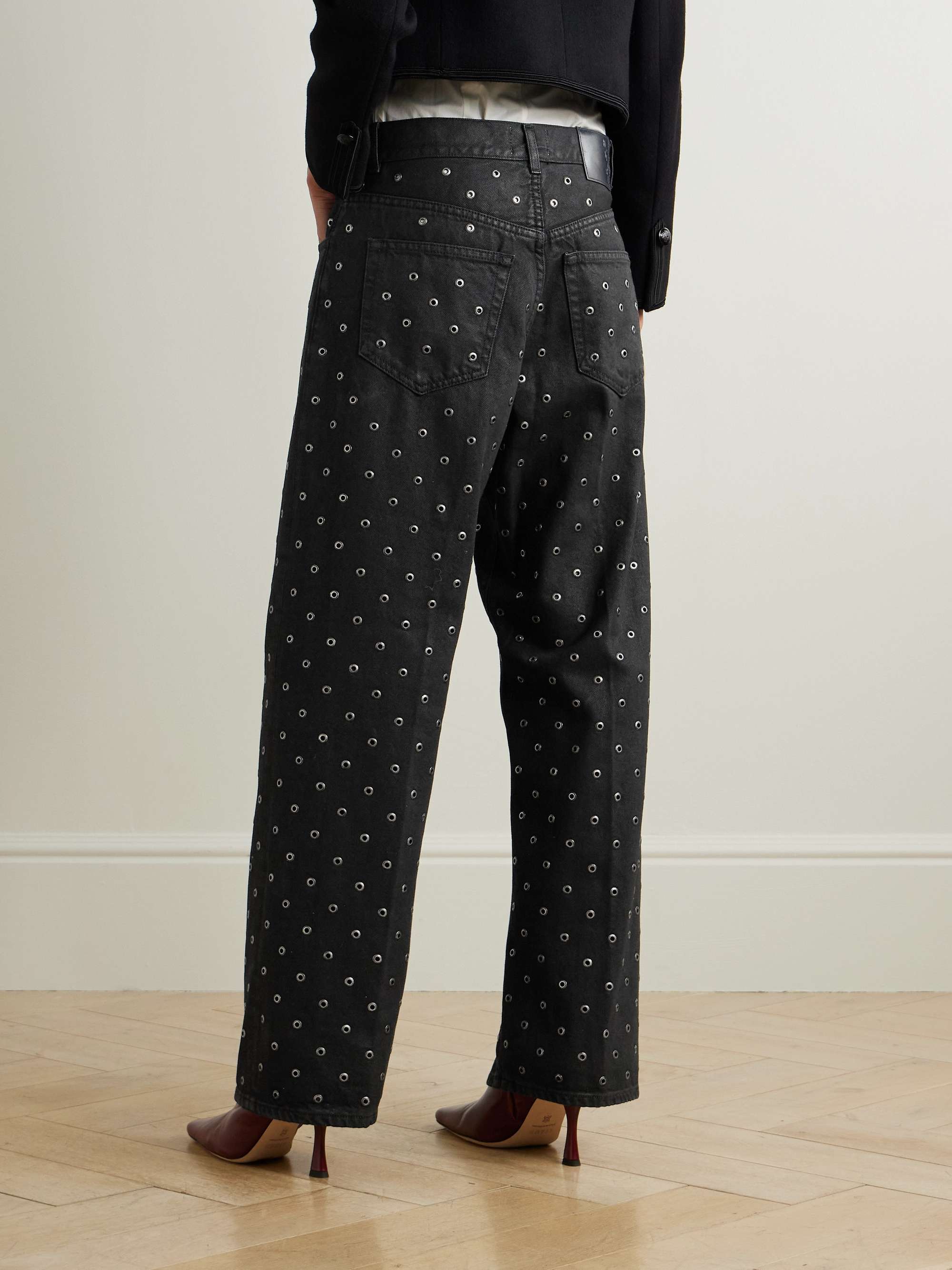 Bonnie embellished high-rise straight-leg jeans view
