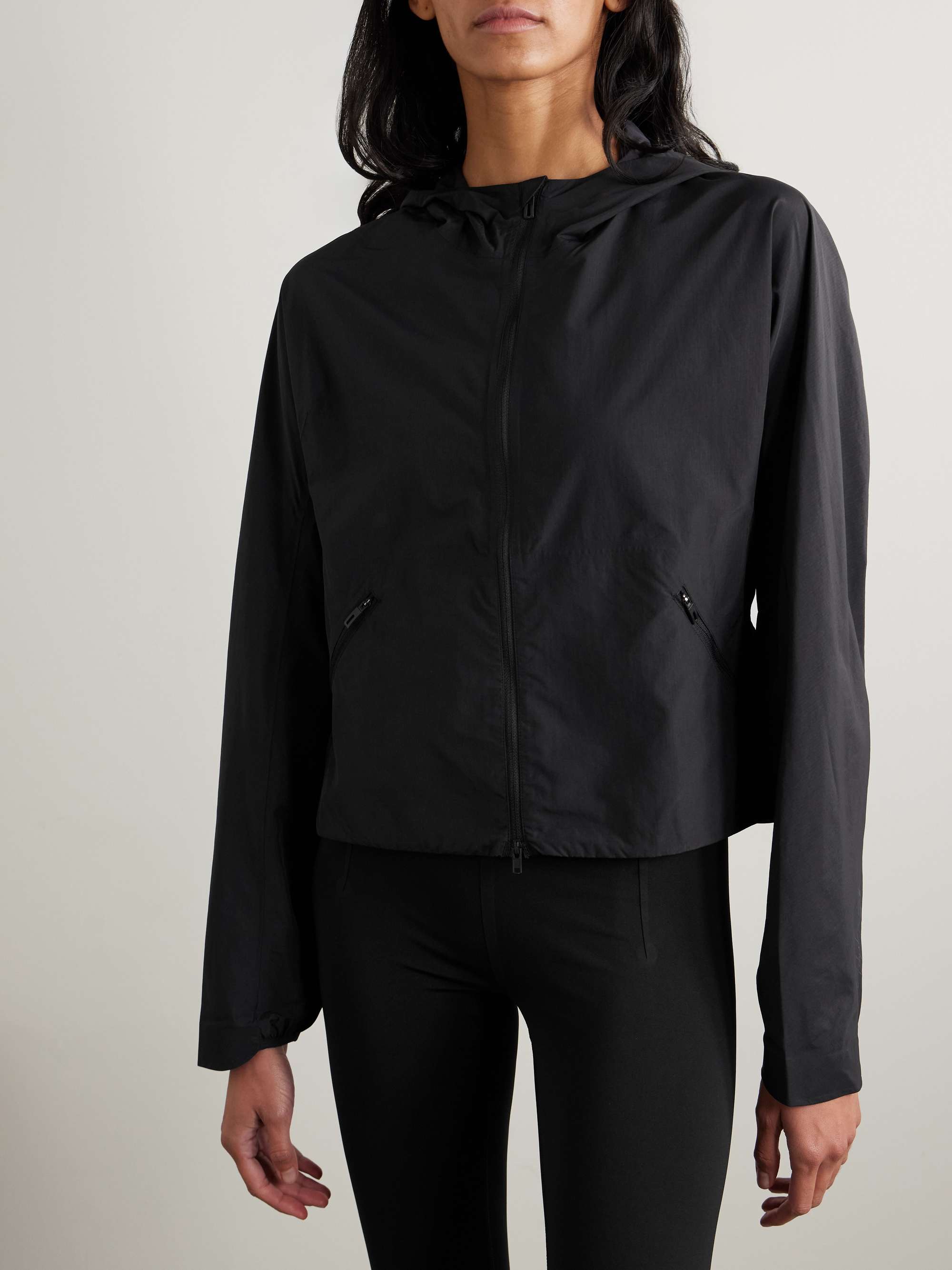 + Y-3 cropped printed shell hooded jacket view