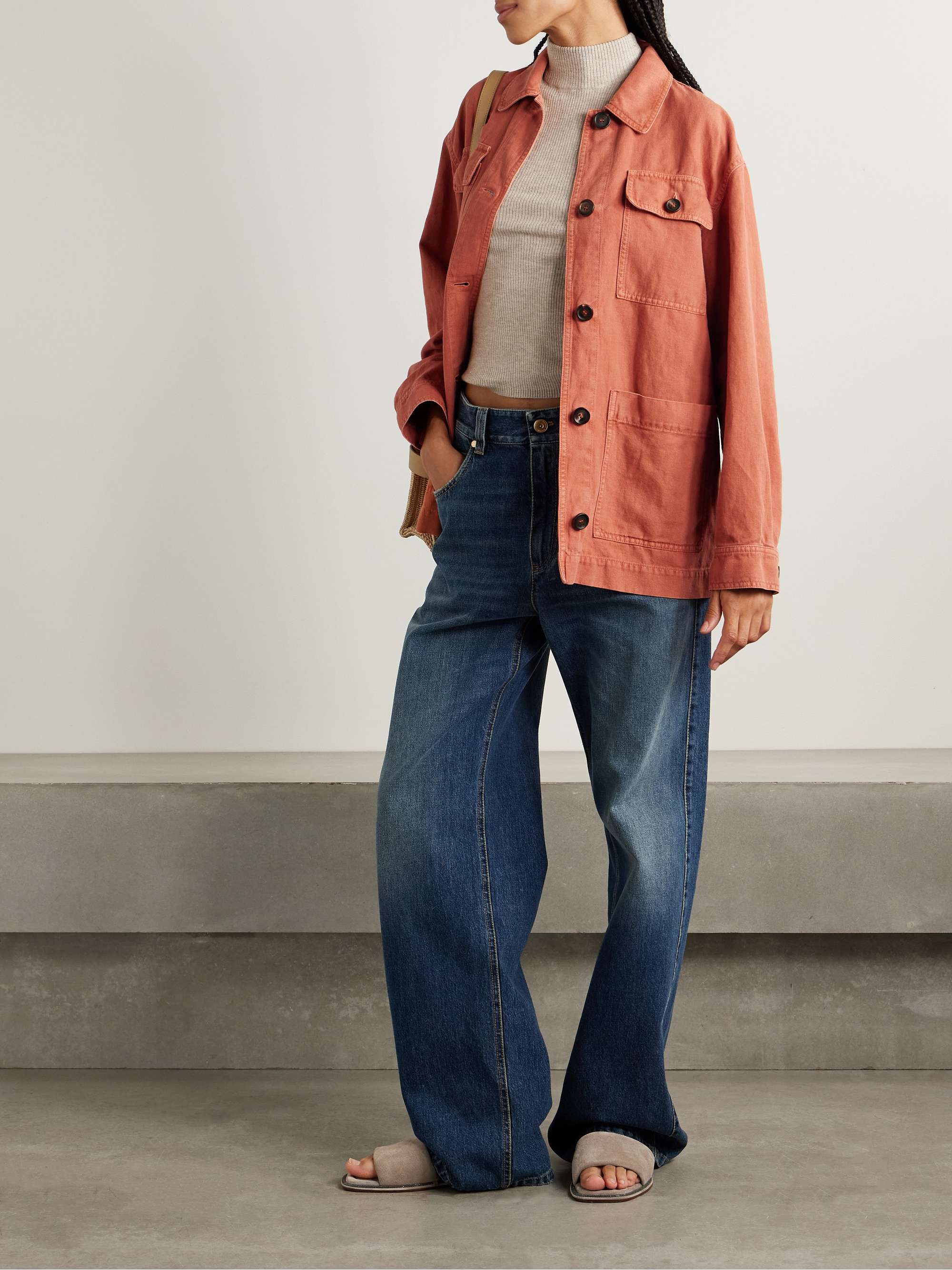 Cotton and linen-blend twill jacket view