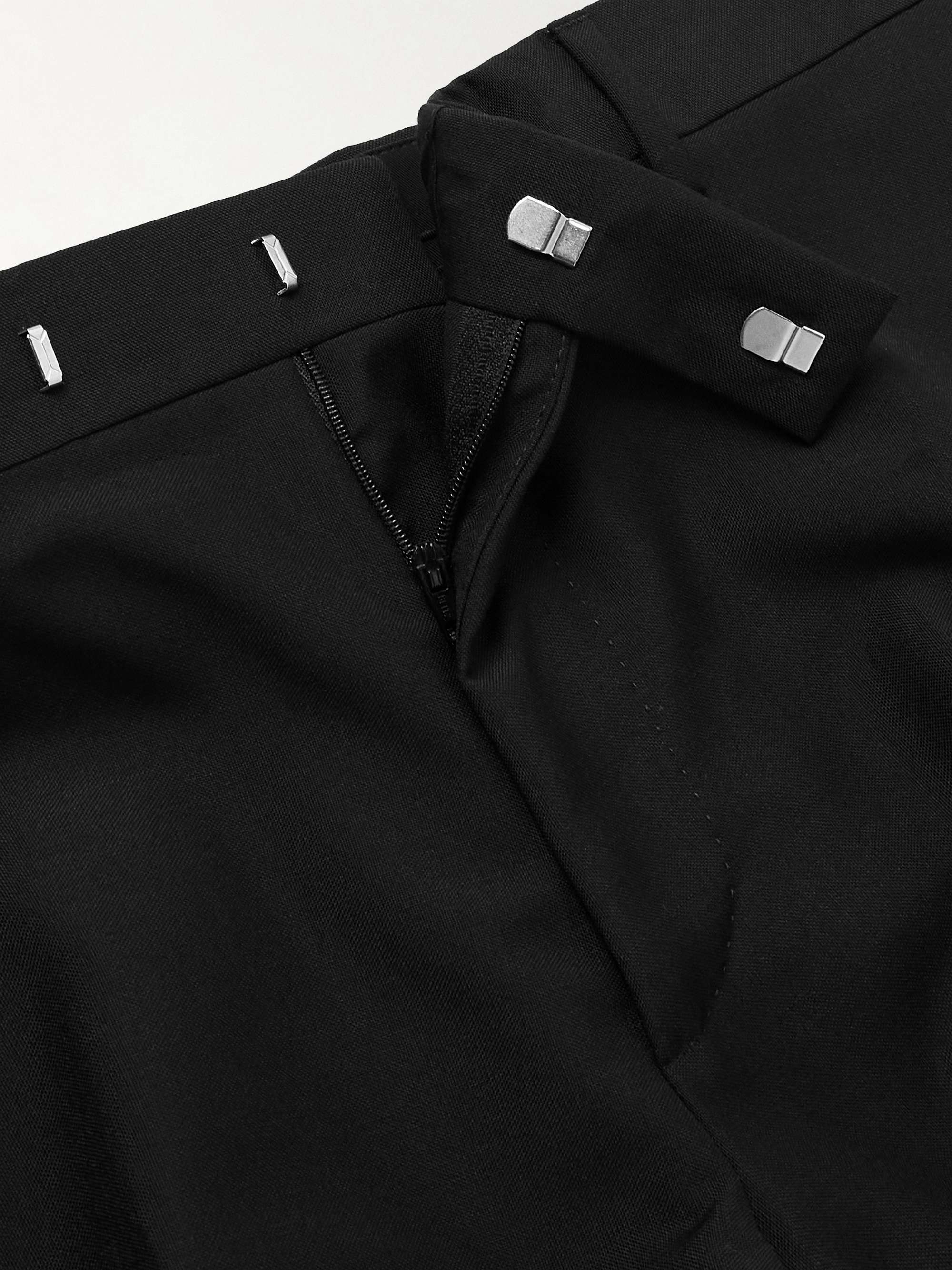 Tapered Wool and Mohair-Blend Tuxedo Trousers view