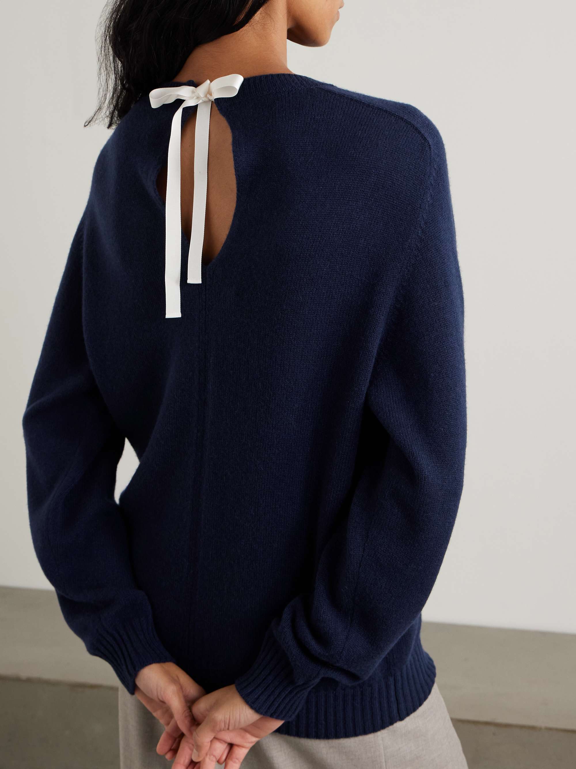 Tie-detailed cashmere sweater view