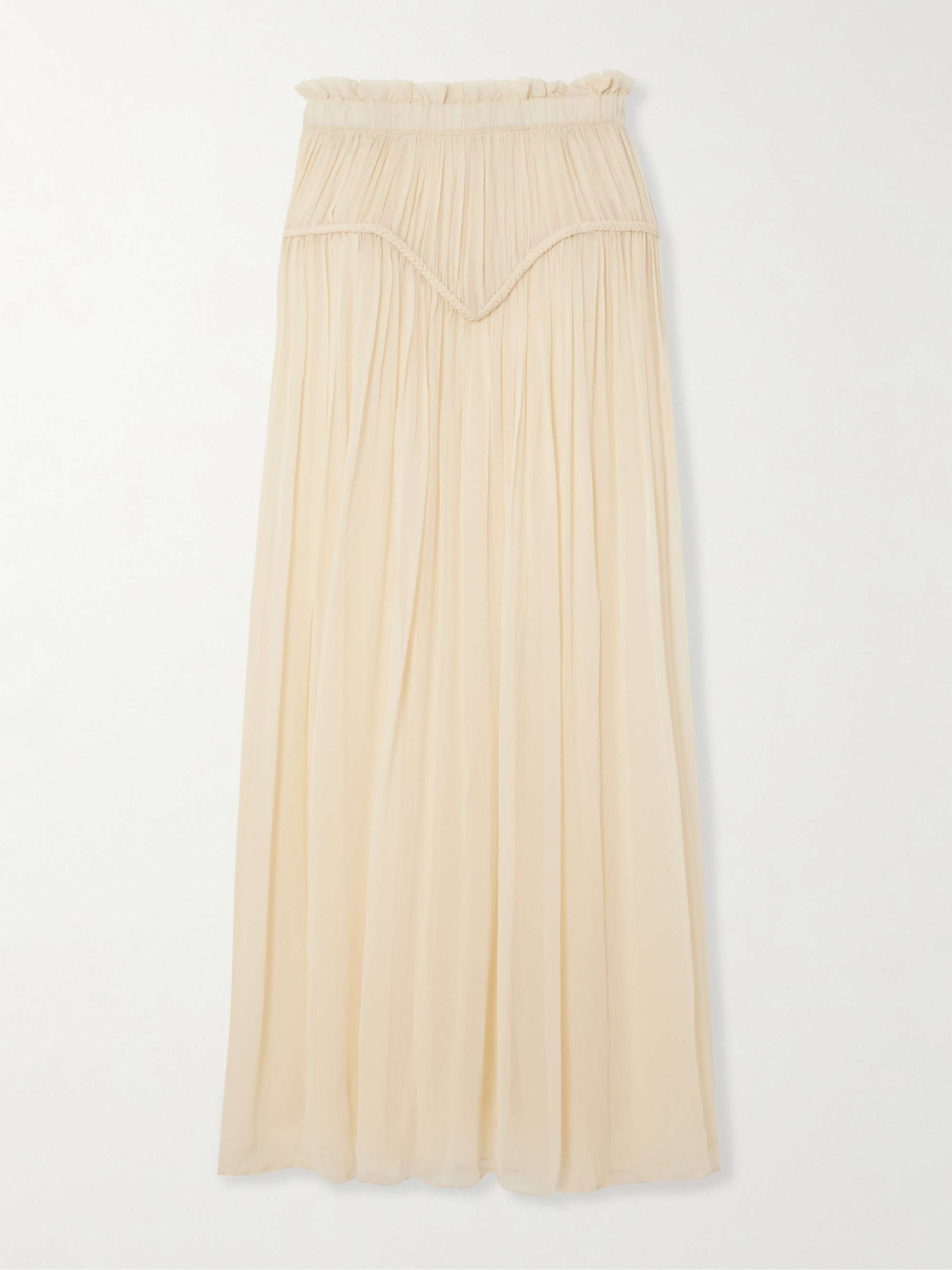Rolande braided gathered silk-crepon maxi skirt view