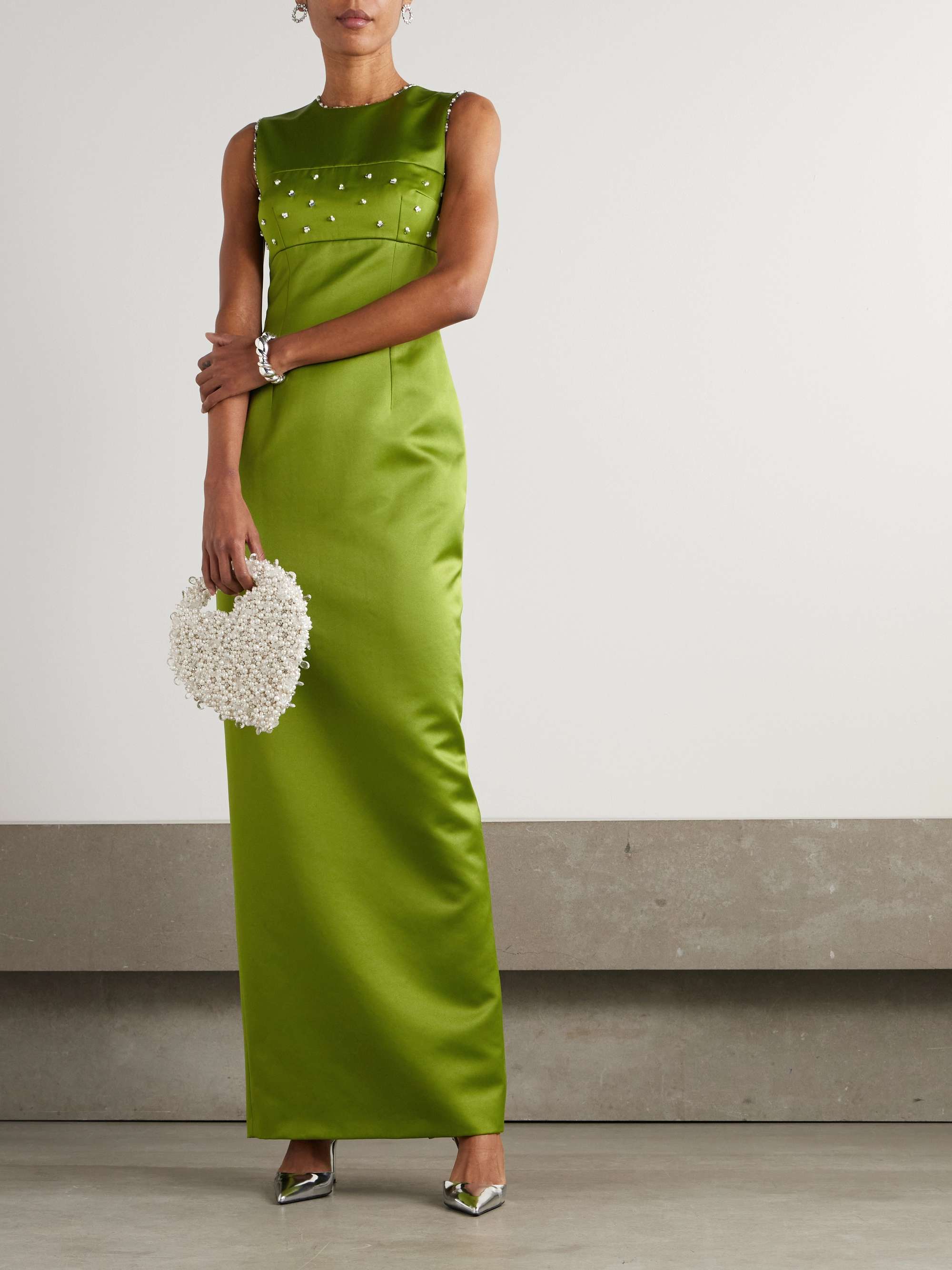 Amadine embellished recycled-satin gown view