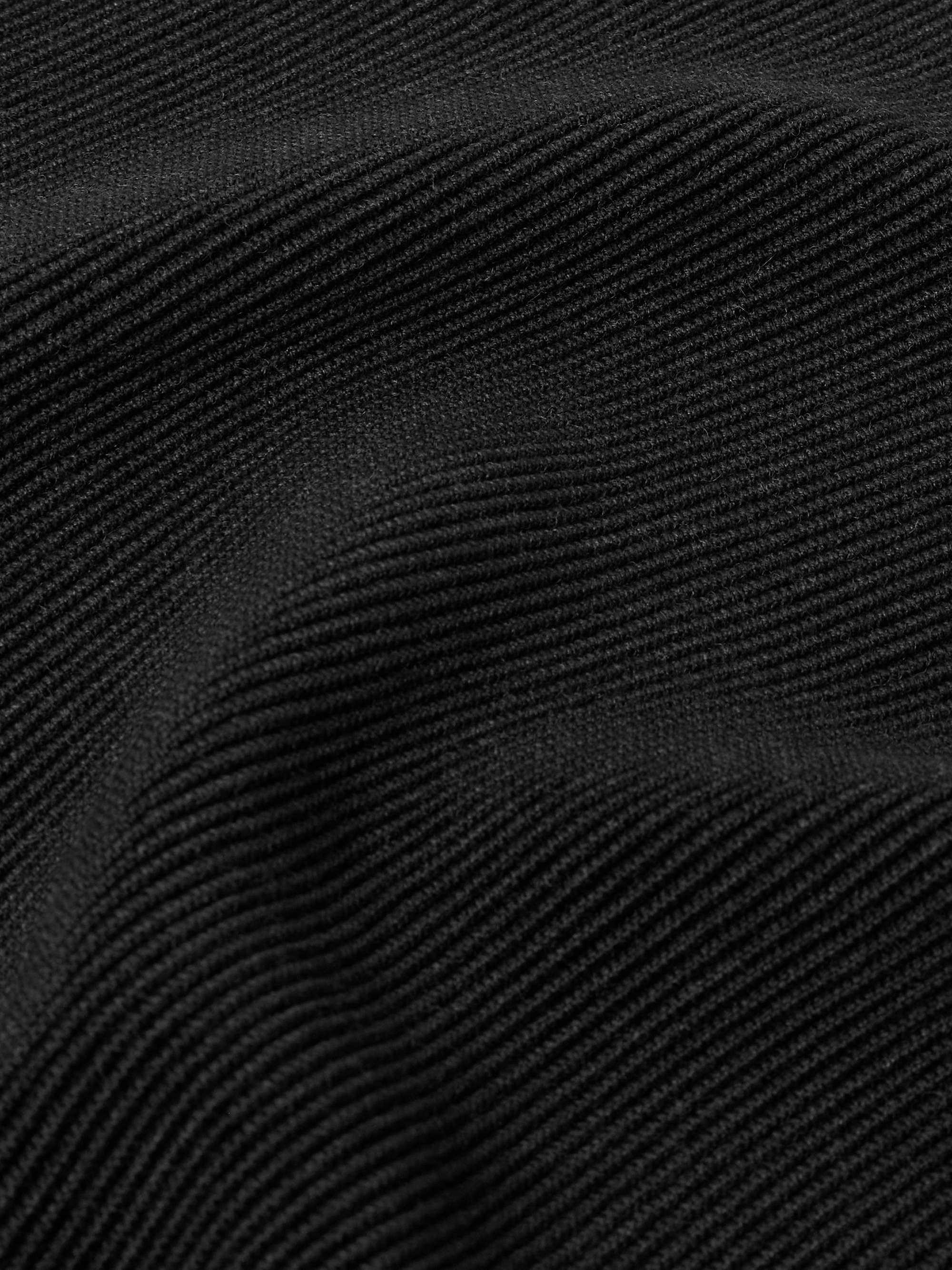 Logo-Appliquéd Ribbed Virgin Wool Sweater view