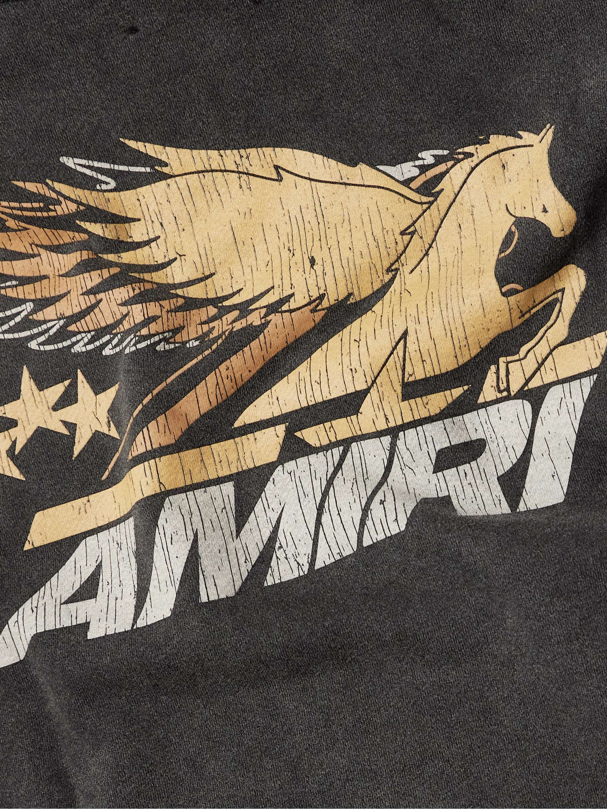 Vintage Pegasus Distressed Logo-Print Cotton-Jersey Hoodie view