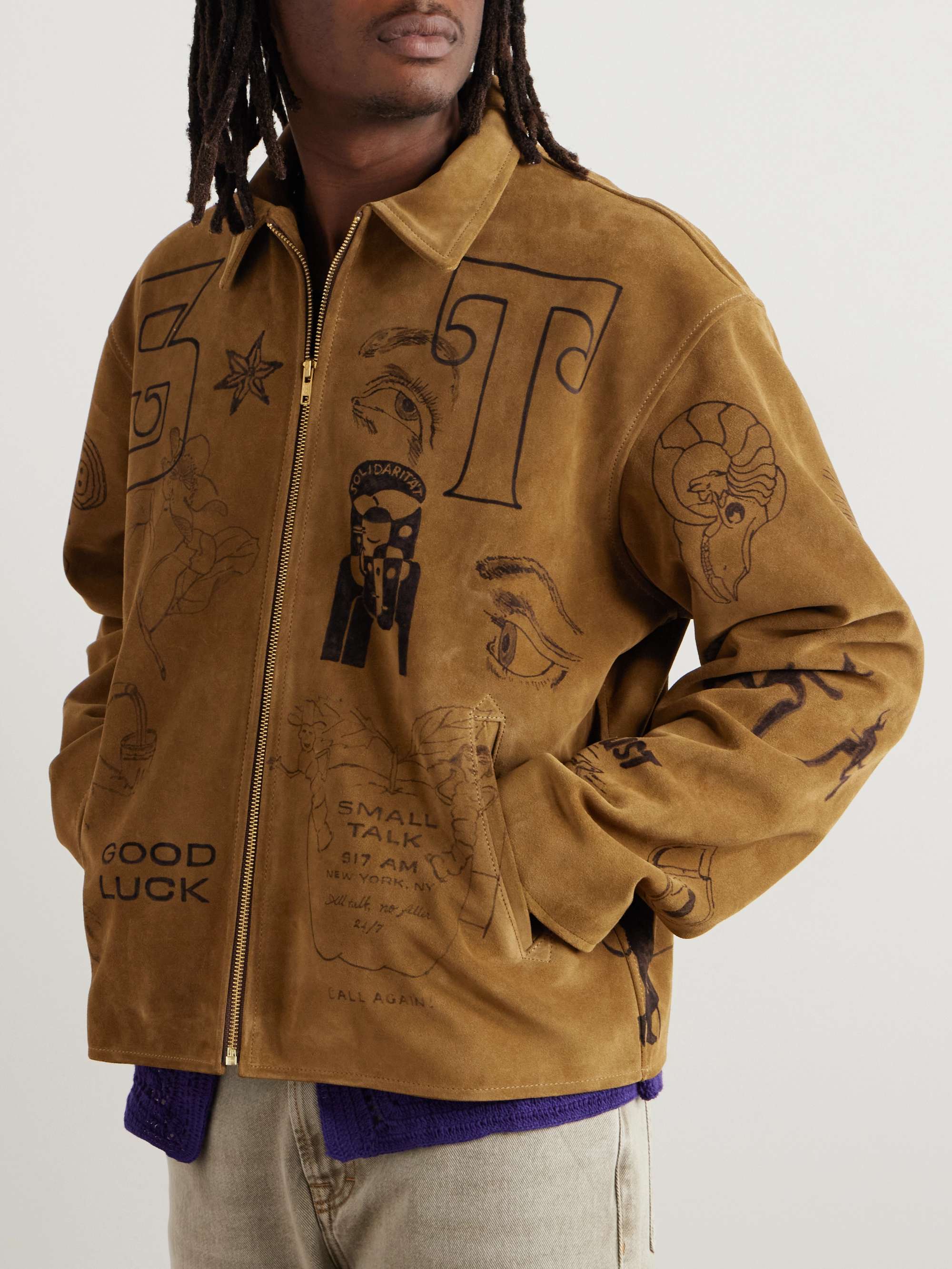 Printed Suede Blouson Jacket view