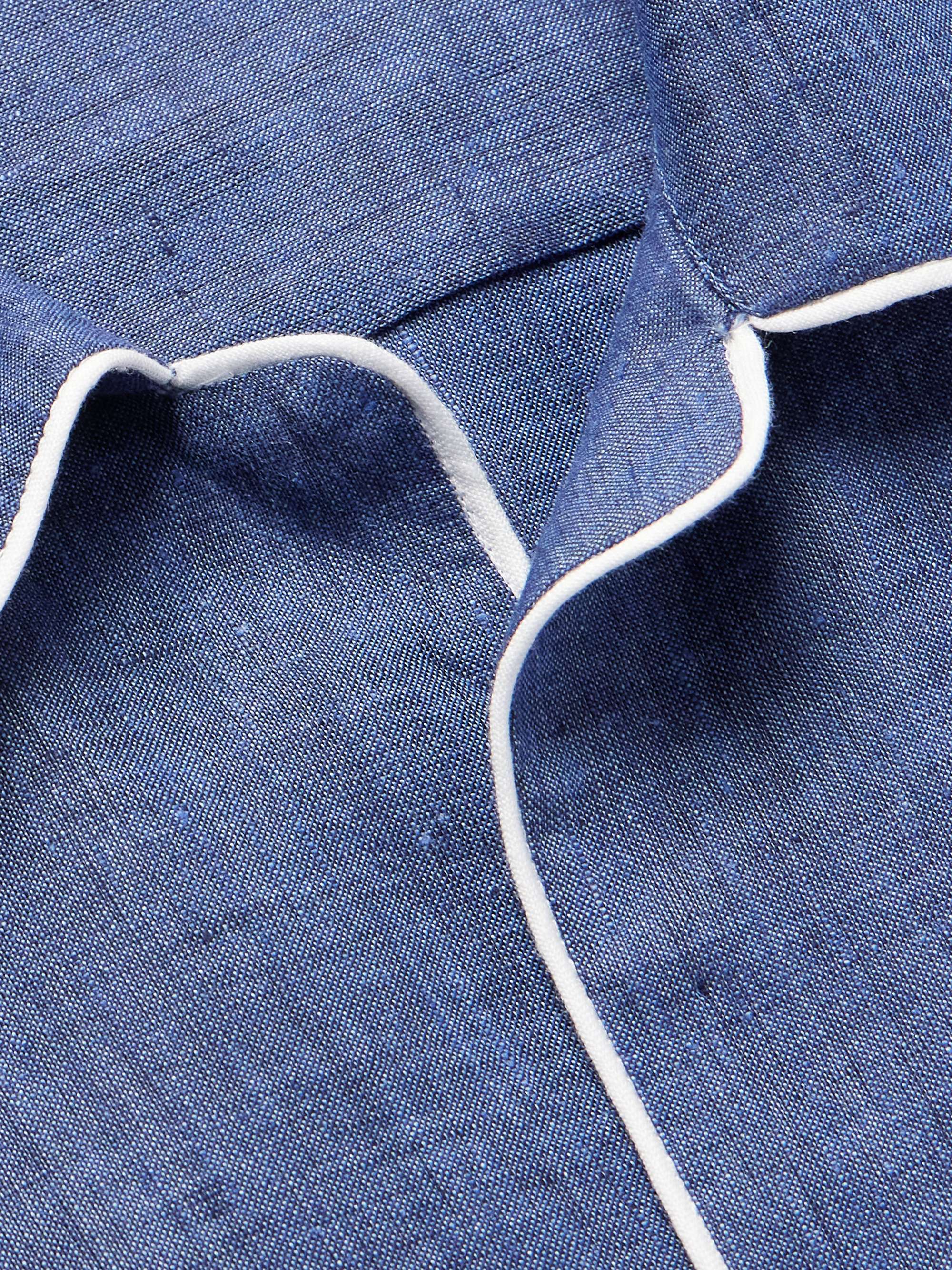 Camp-Collar Slub Linen Shirt view