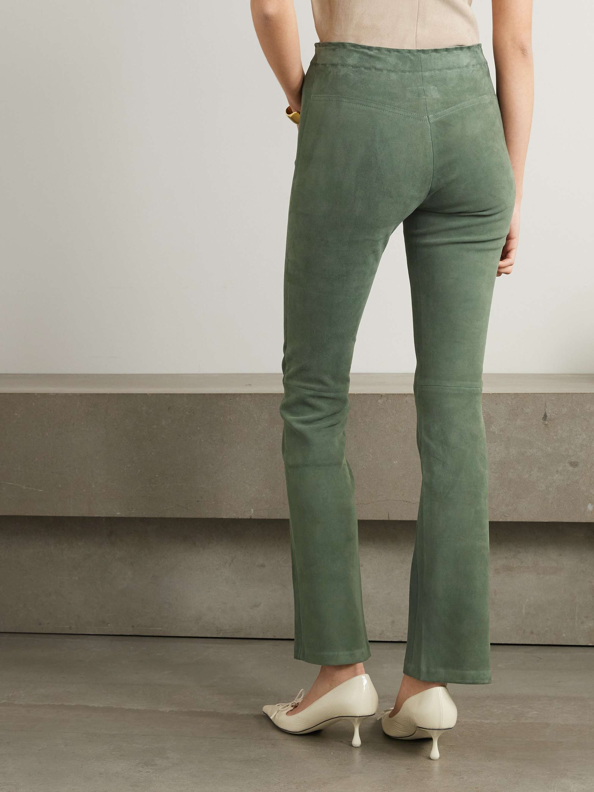 JP paneled suede flared pants view