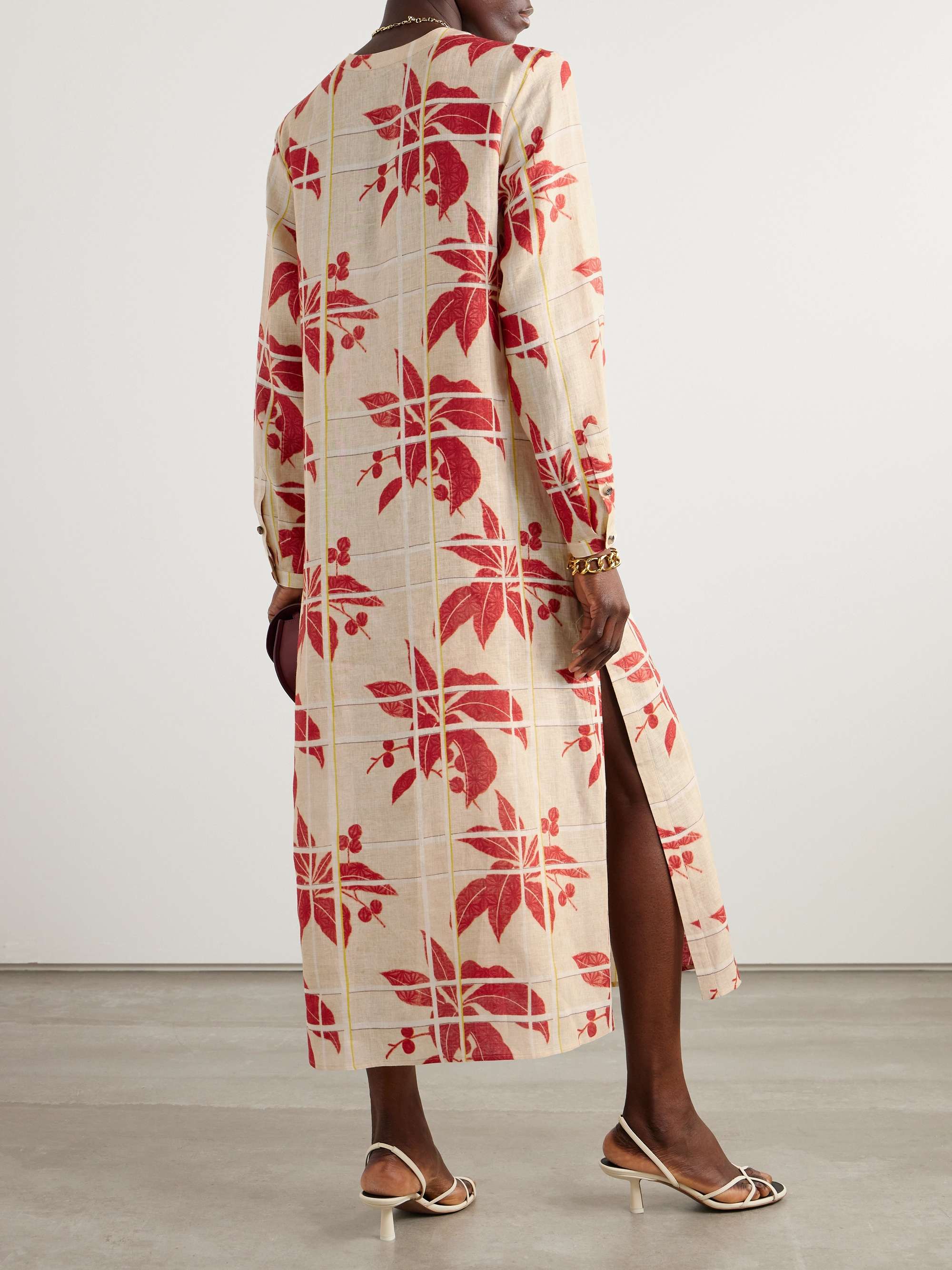 Floral-print linen kaftan view