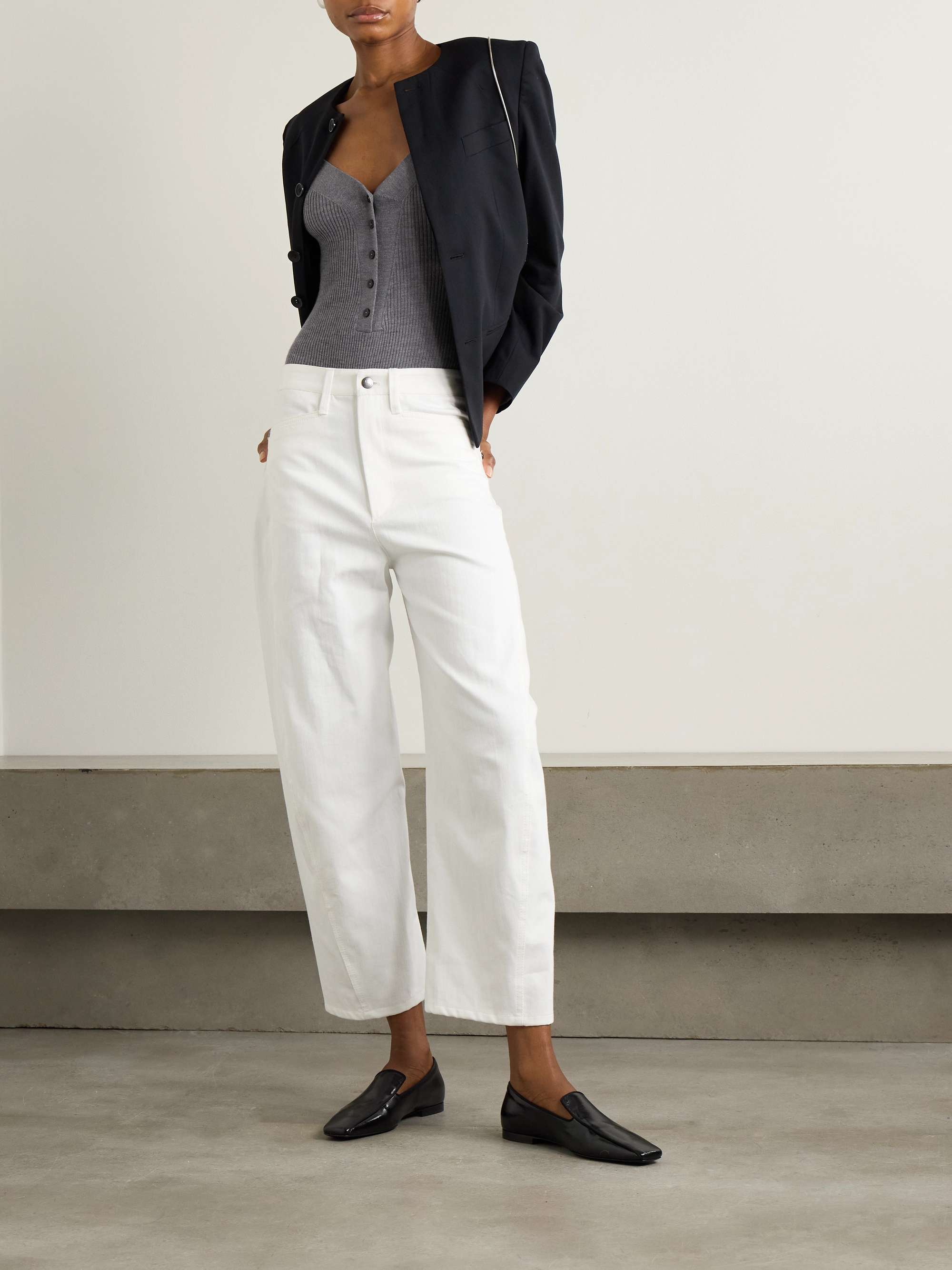 Ribbed merino wool bodysuit view