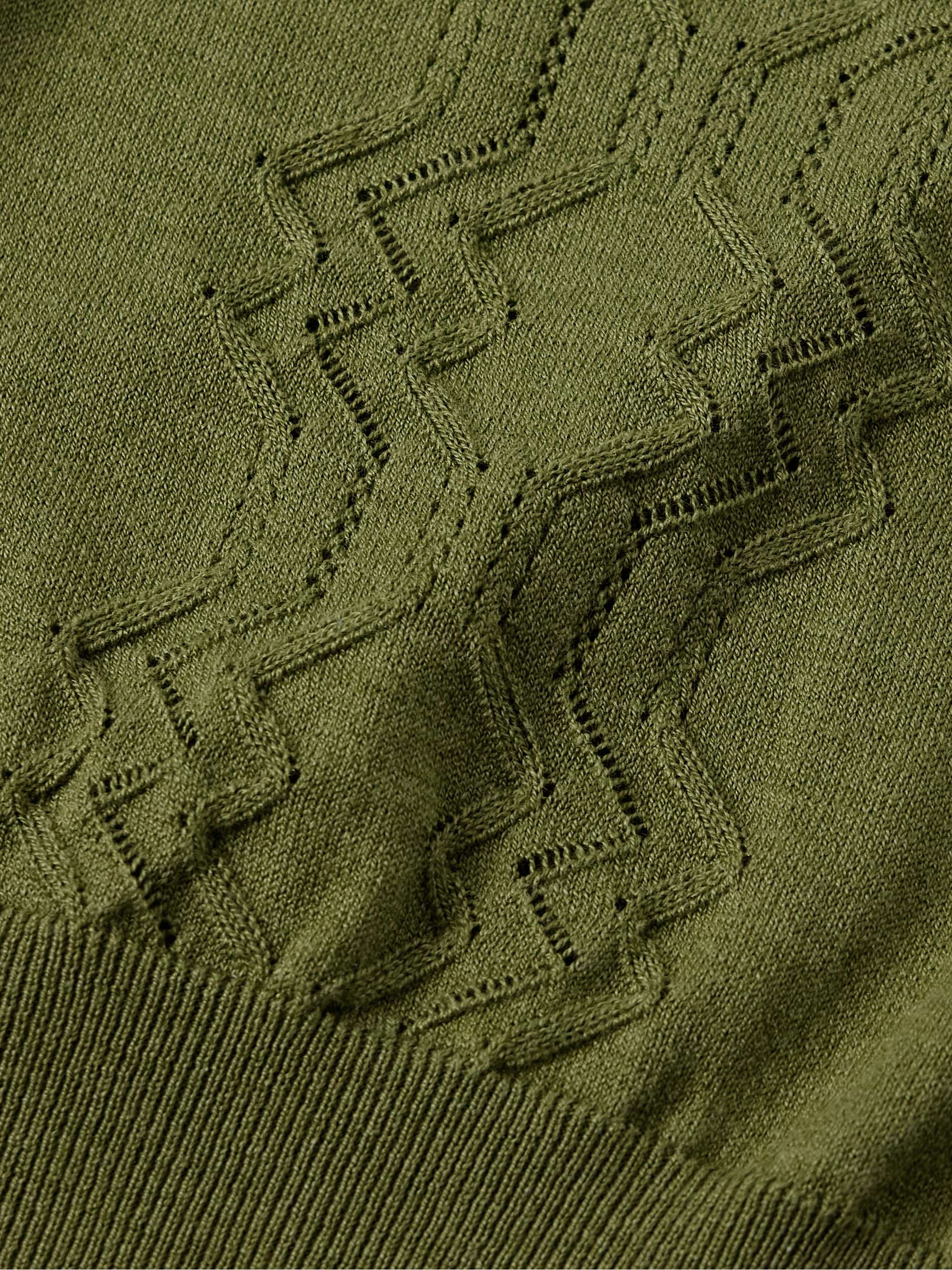 Pointelle-Knit Silk and Cotton-Blend Polo Shirt view