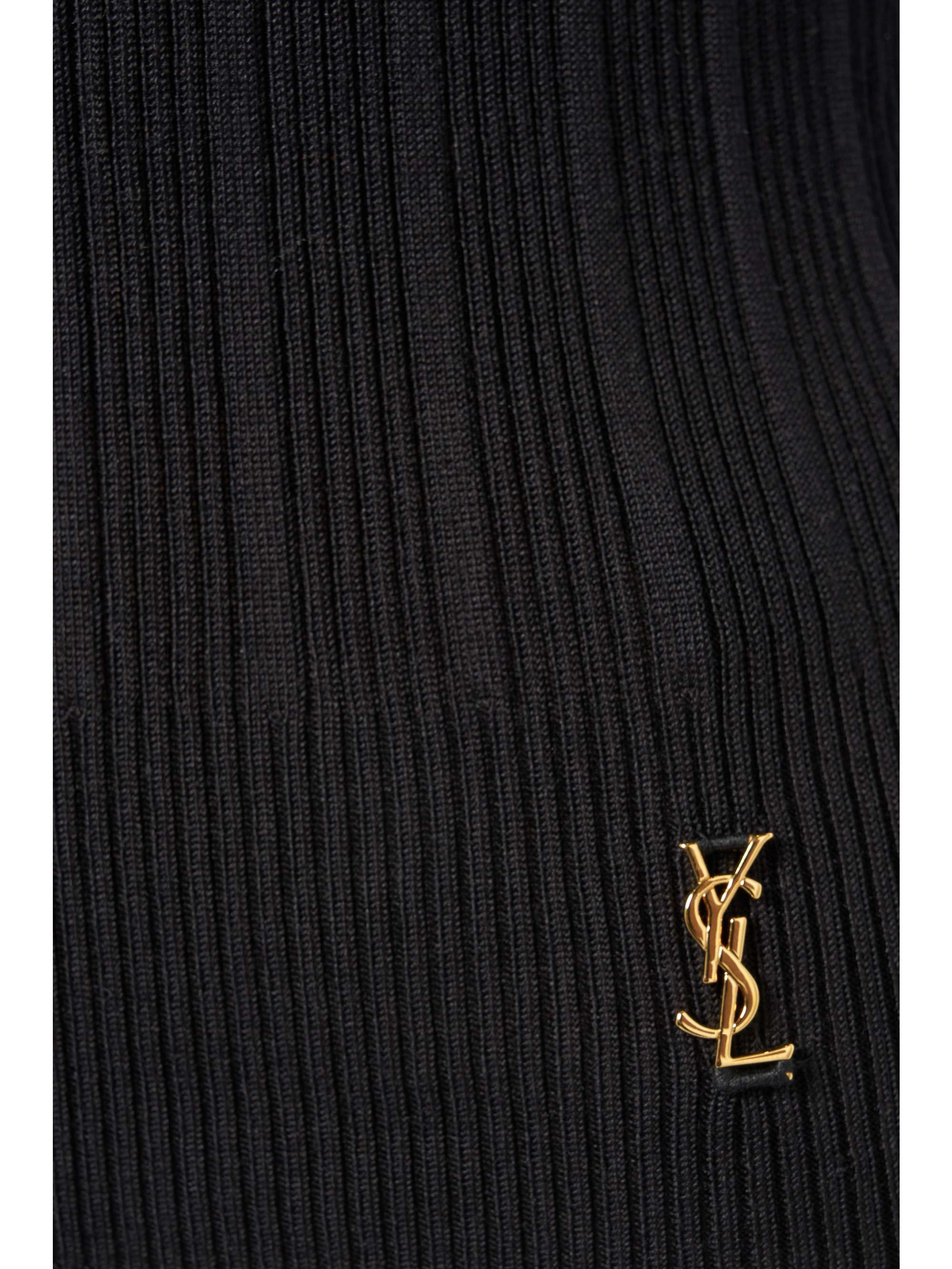 Ribbed silk-blend turtleneck sweater view