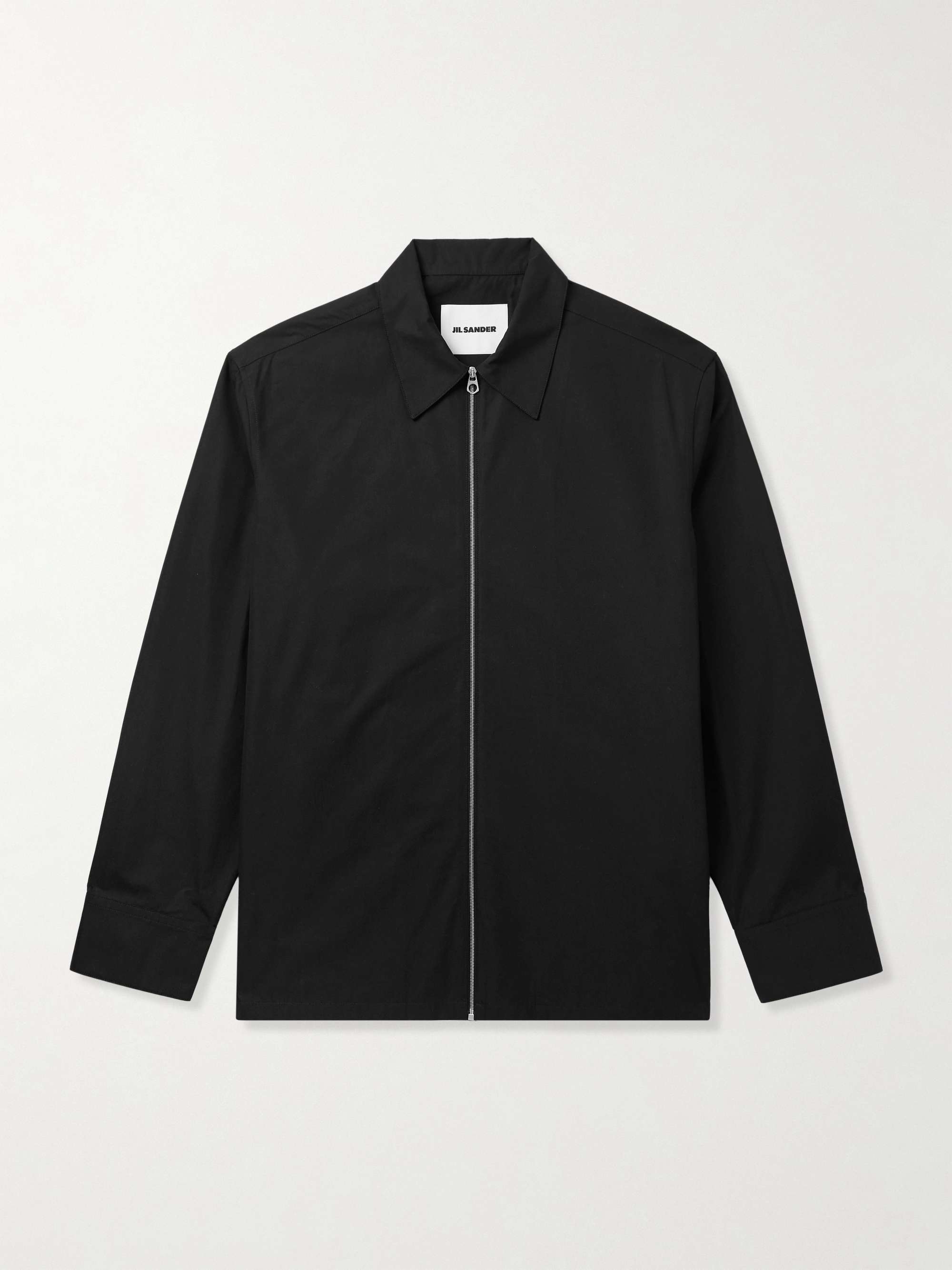 Organic Cotton-Twill Zip-Up Overshirt view