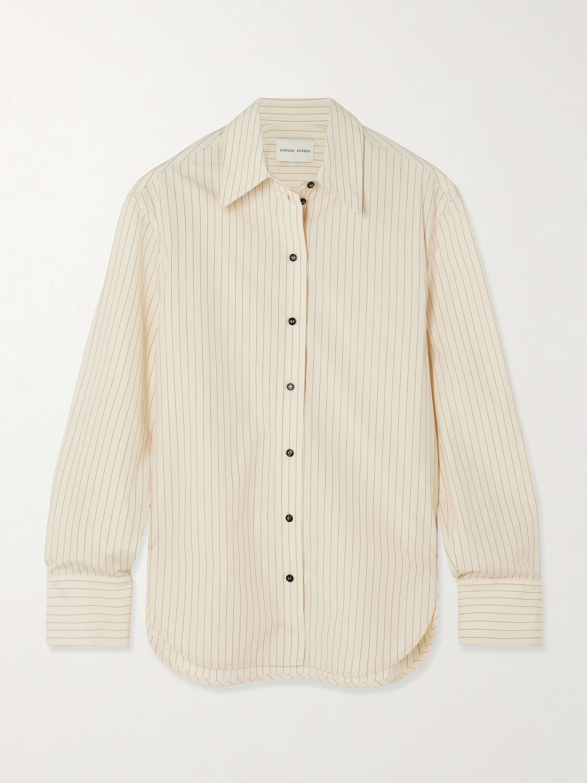 Alim pinstriped cotton-poplin shirt view