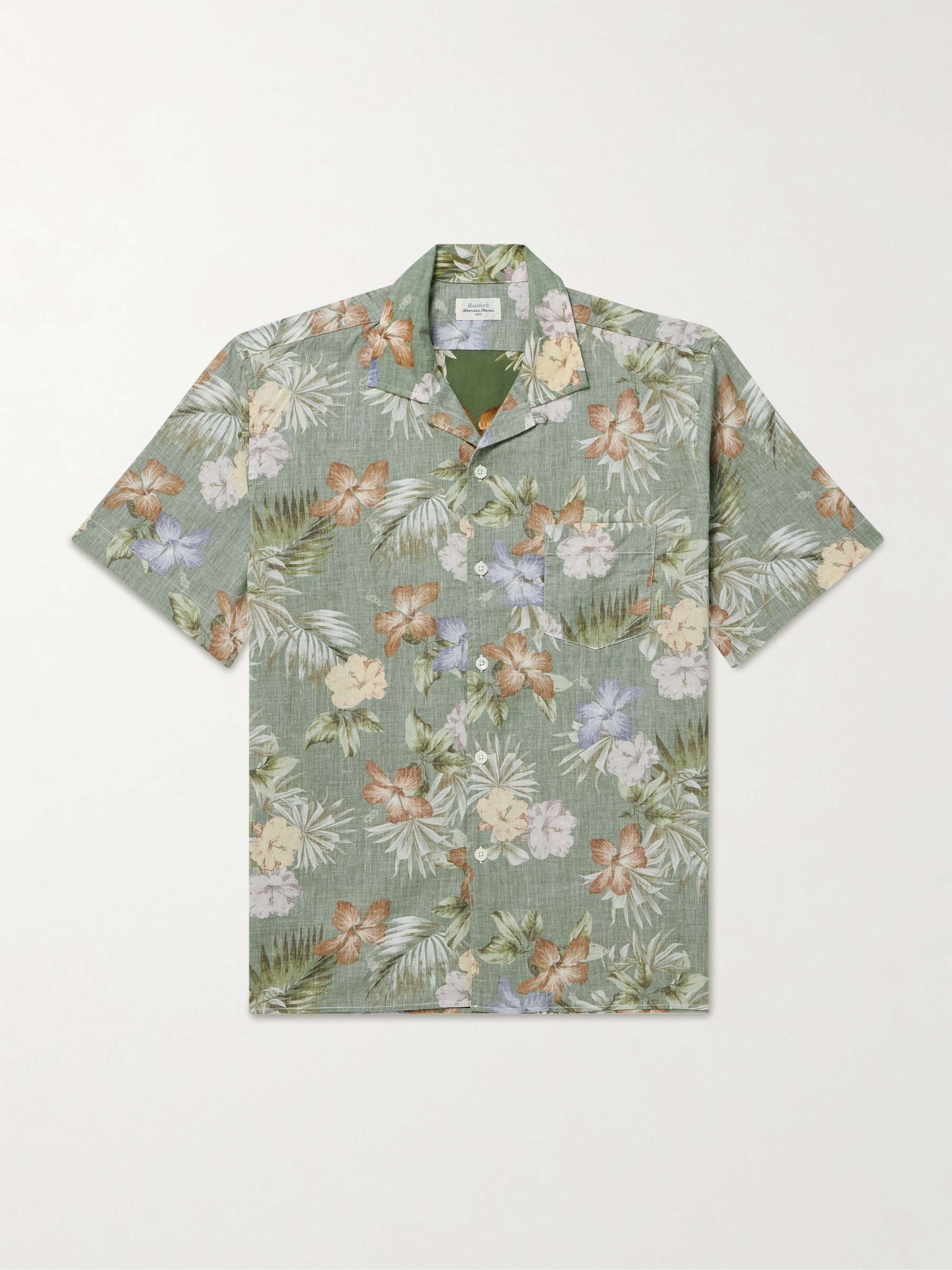 Convertible-Collar Printed Cotton-Voile Shirt view