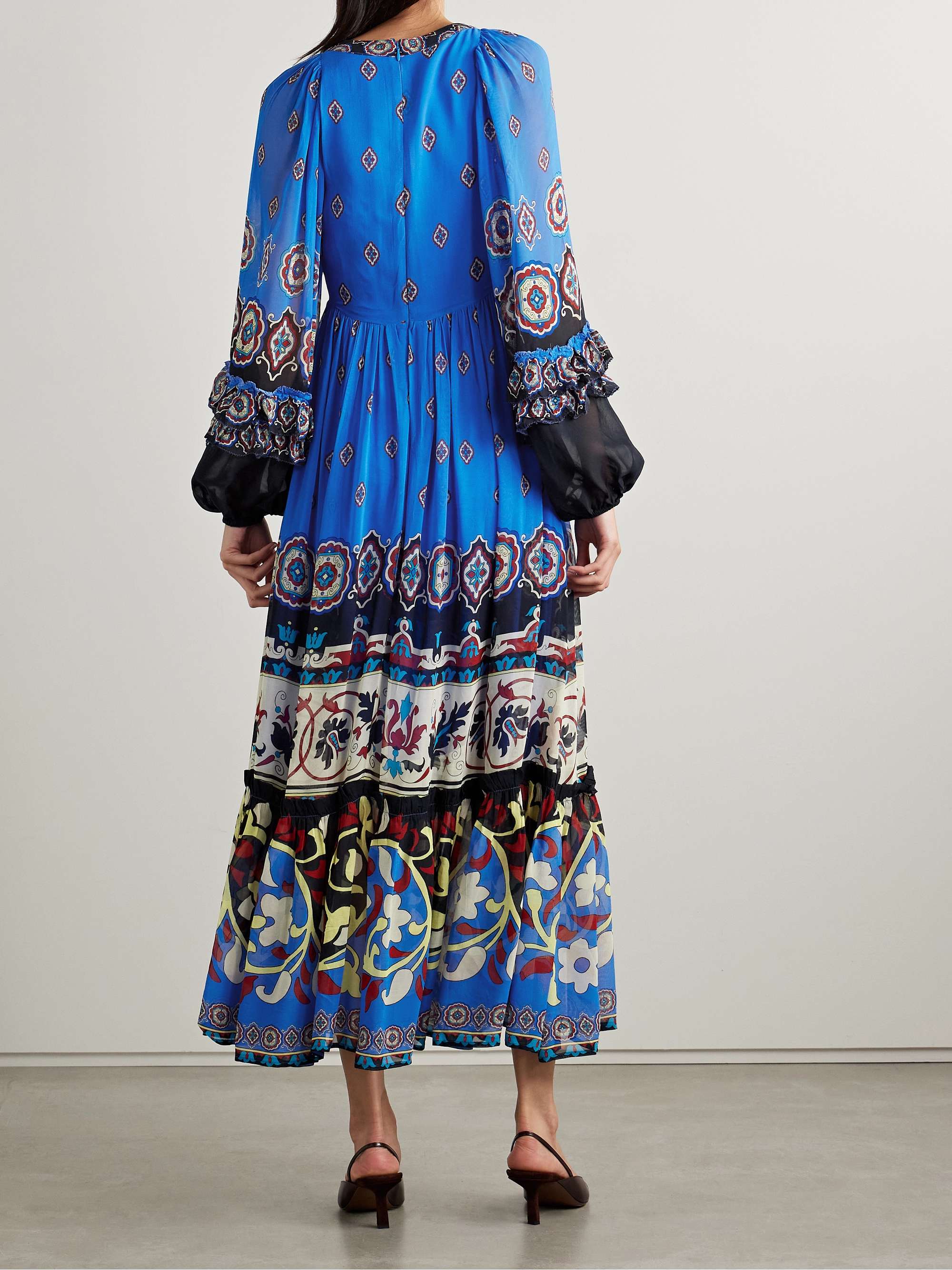 Ainika gathered printed georgette maxi dress view