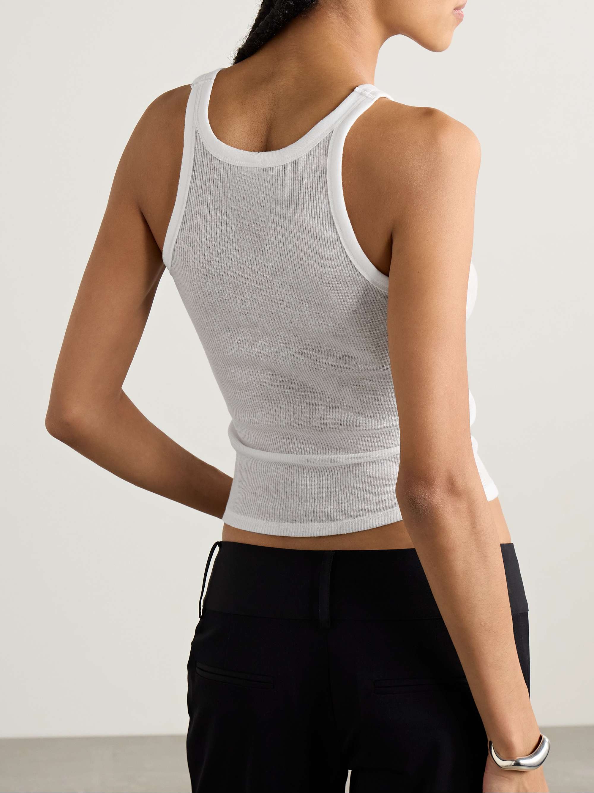Sheer Stretch-Jersey Tank view