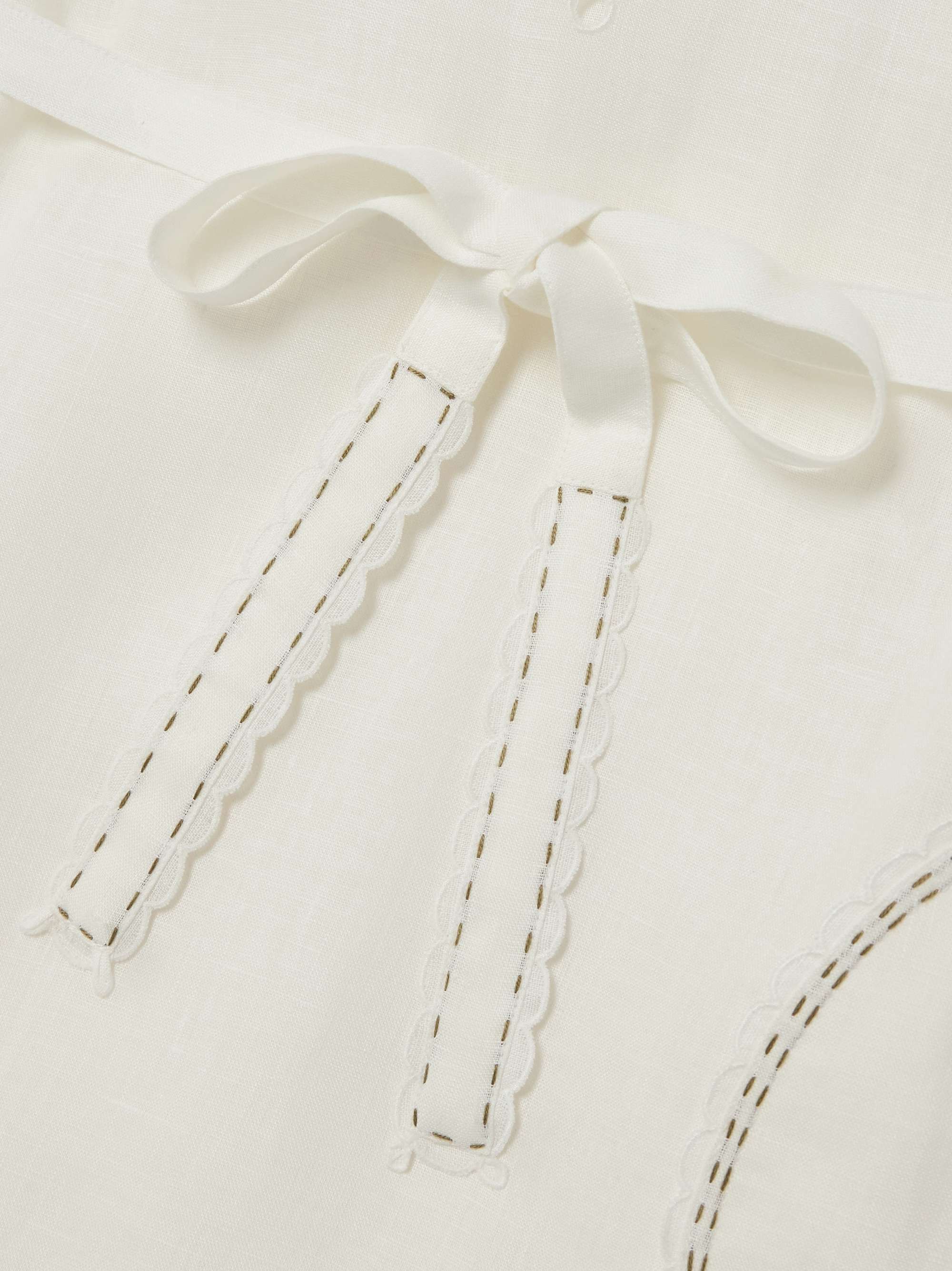 Karry belted tiered embroidered broderie anglaise linen maxi dress view