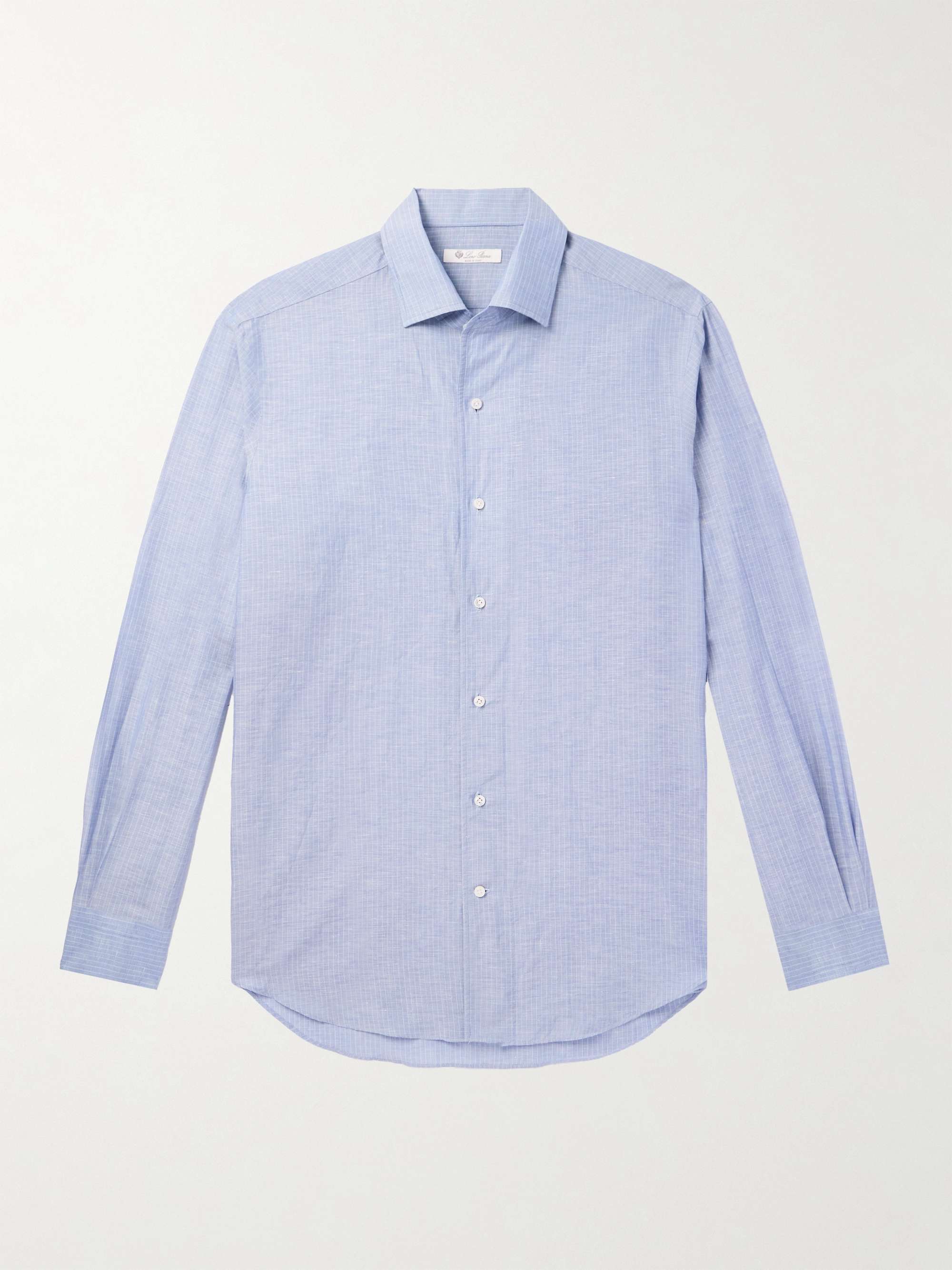 André Striped Slub Linen and Cotton-Blend Shirt view