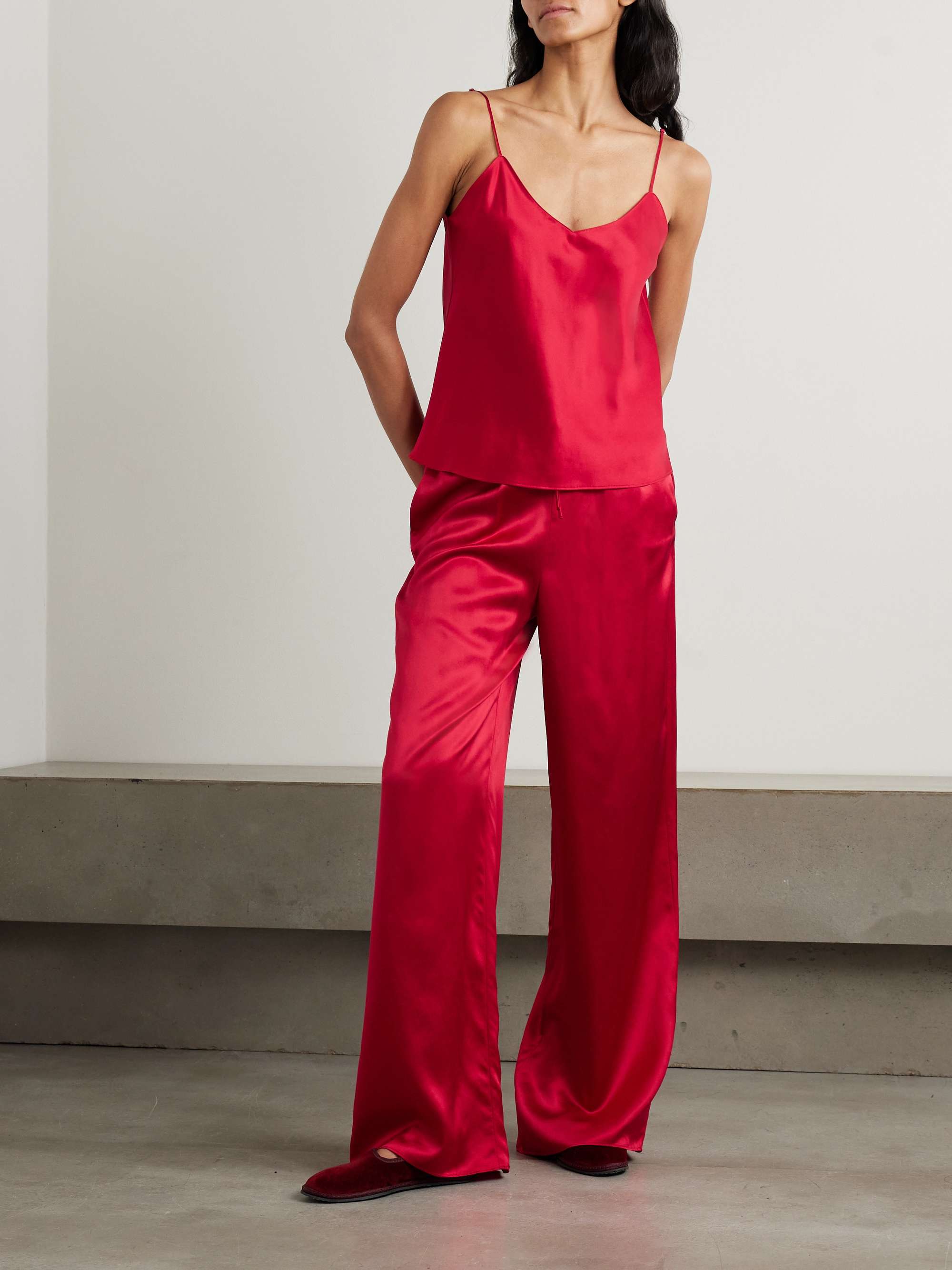 Bliss silk-satin pajama set view