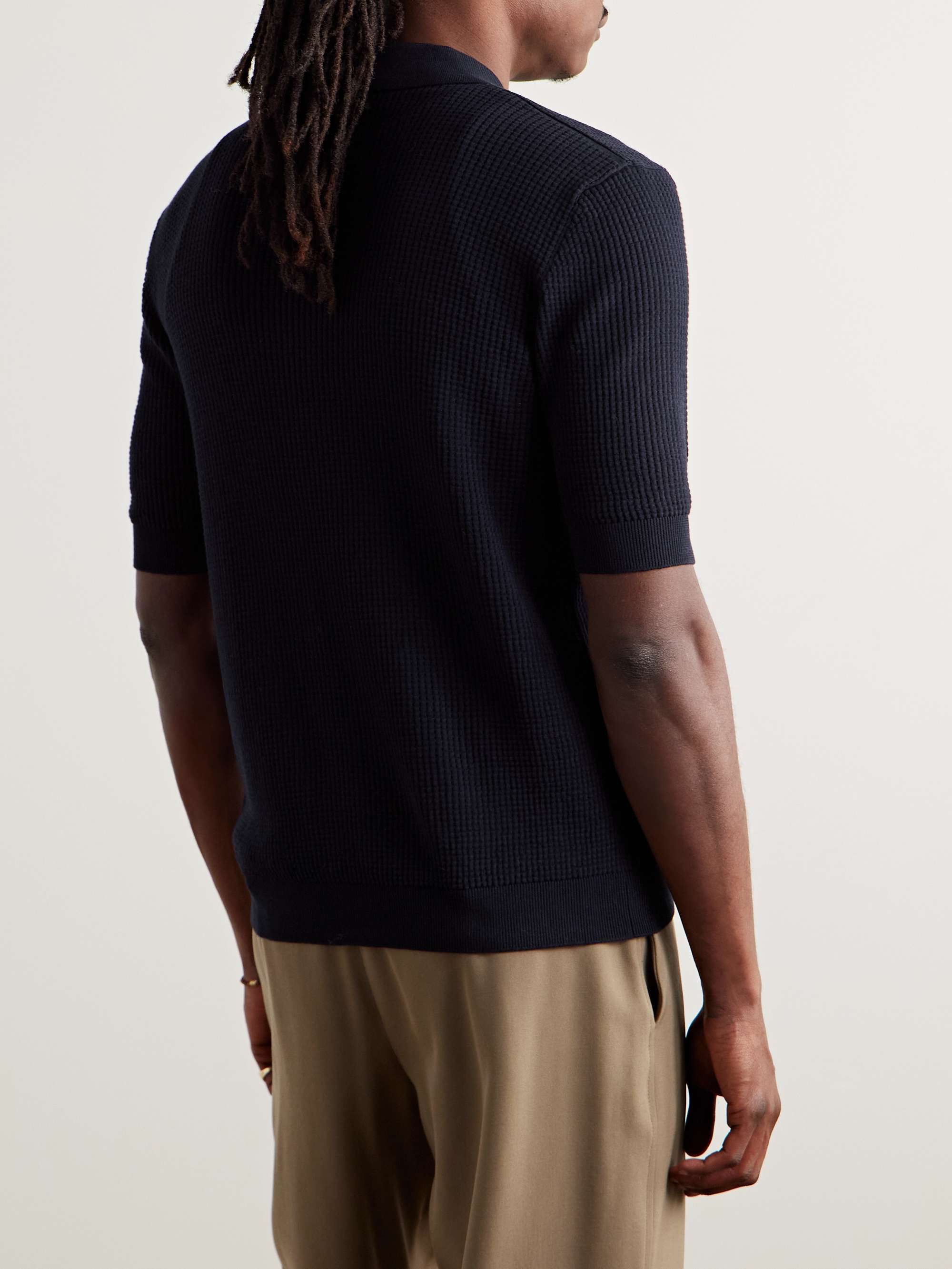 Els Slim-Fit Waffle-Knit Cotton Shirt view